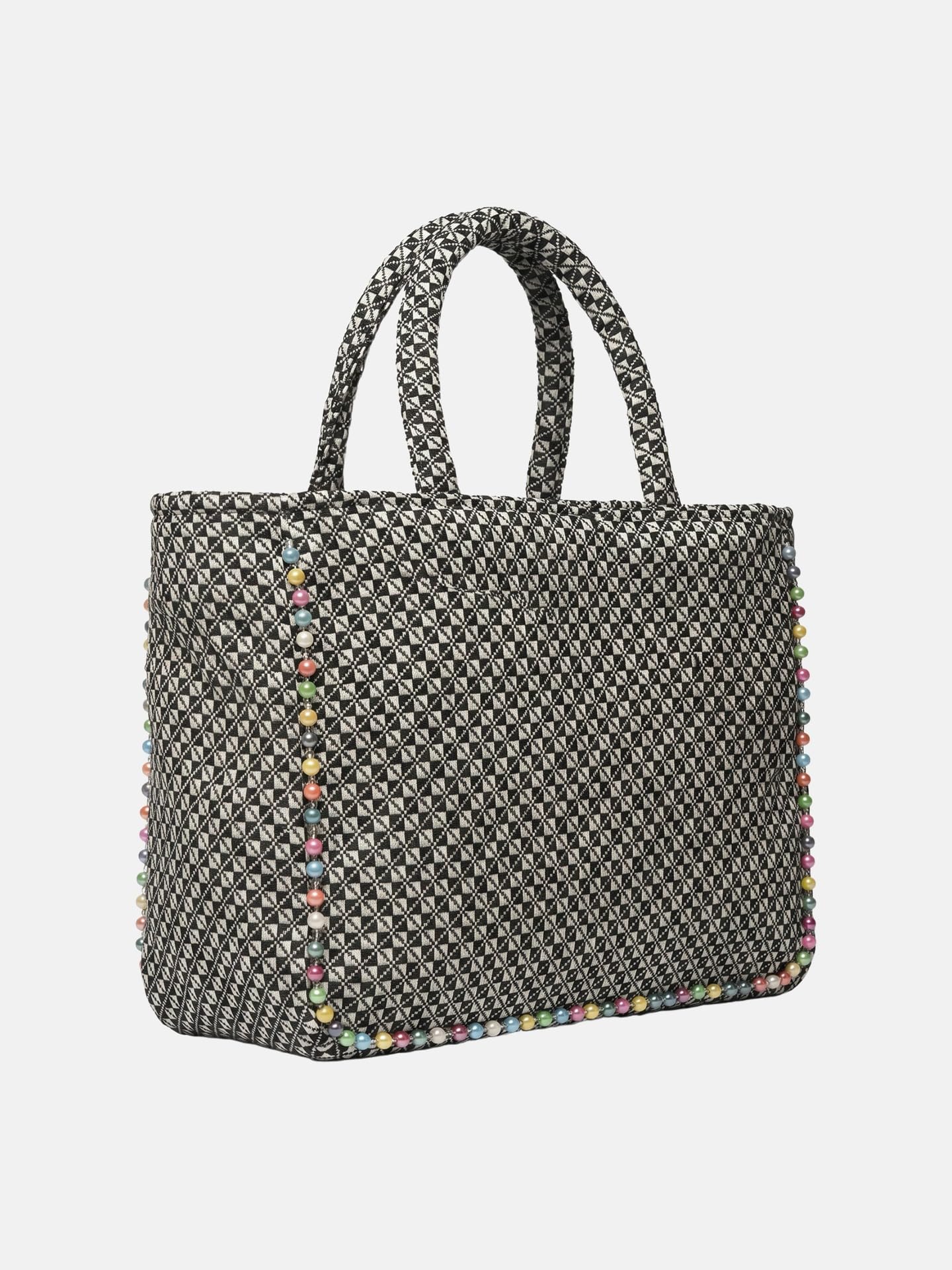 MARC ELLIS Borsa a Mano Donna Fast Bianco Multicolor Zip Poliestere