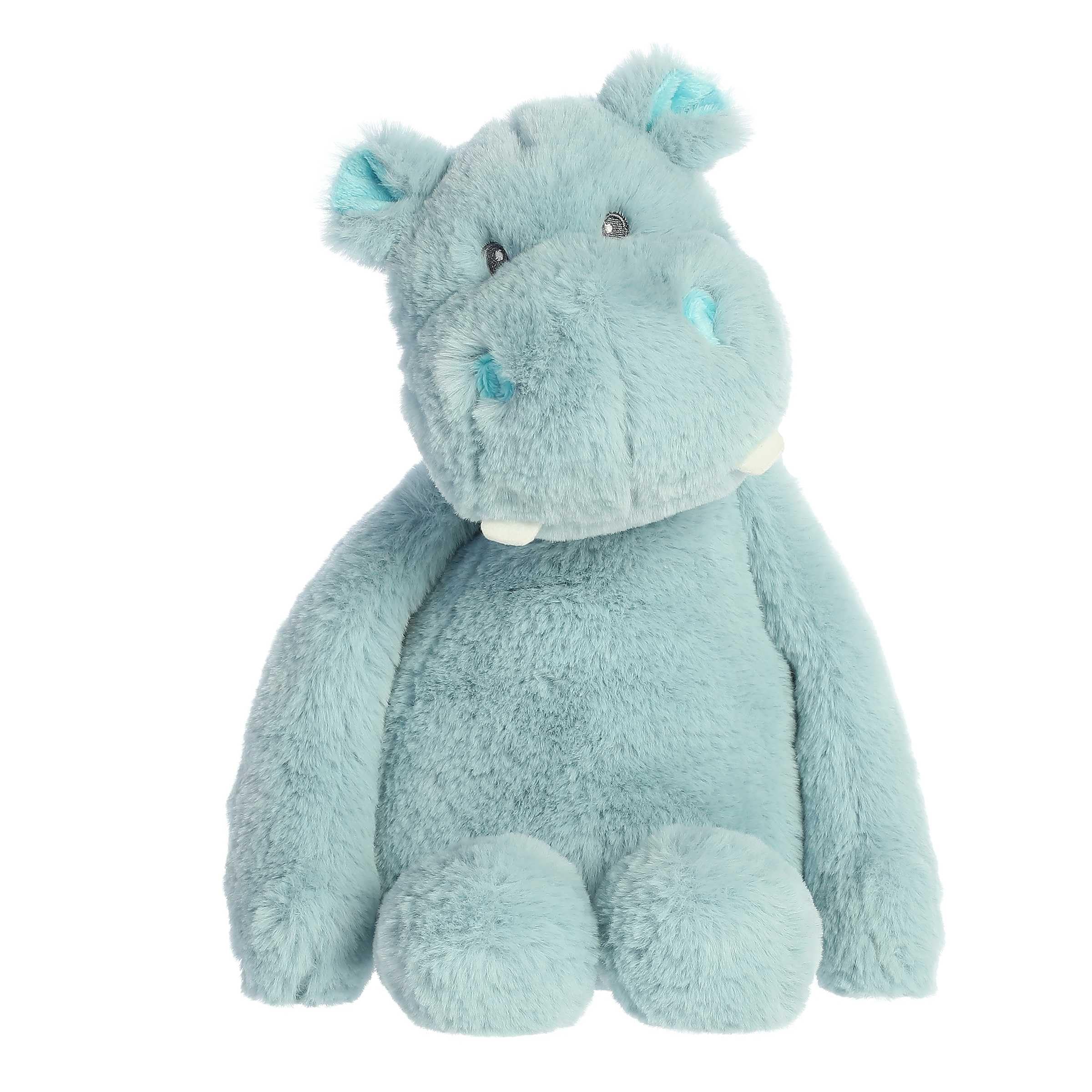 AuroraAdorable Hugeez™ Hippo Baby Stuffed Animal - Soft & Cuddly Toy - Comforting Companion - Blue 15 Inches