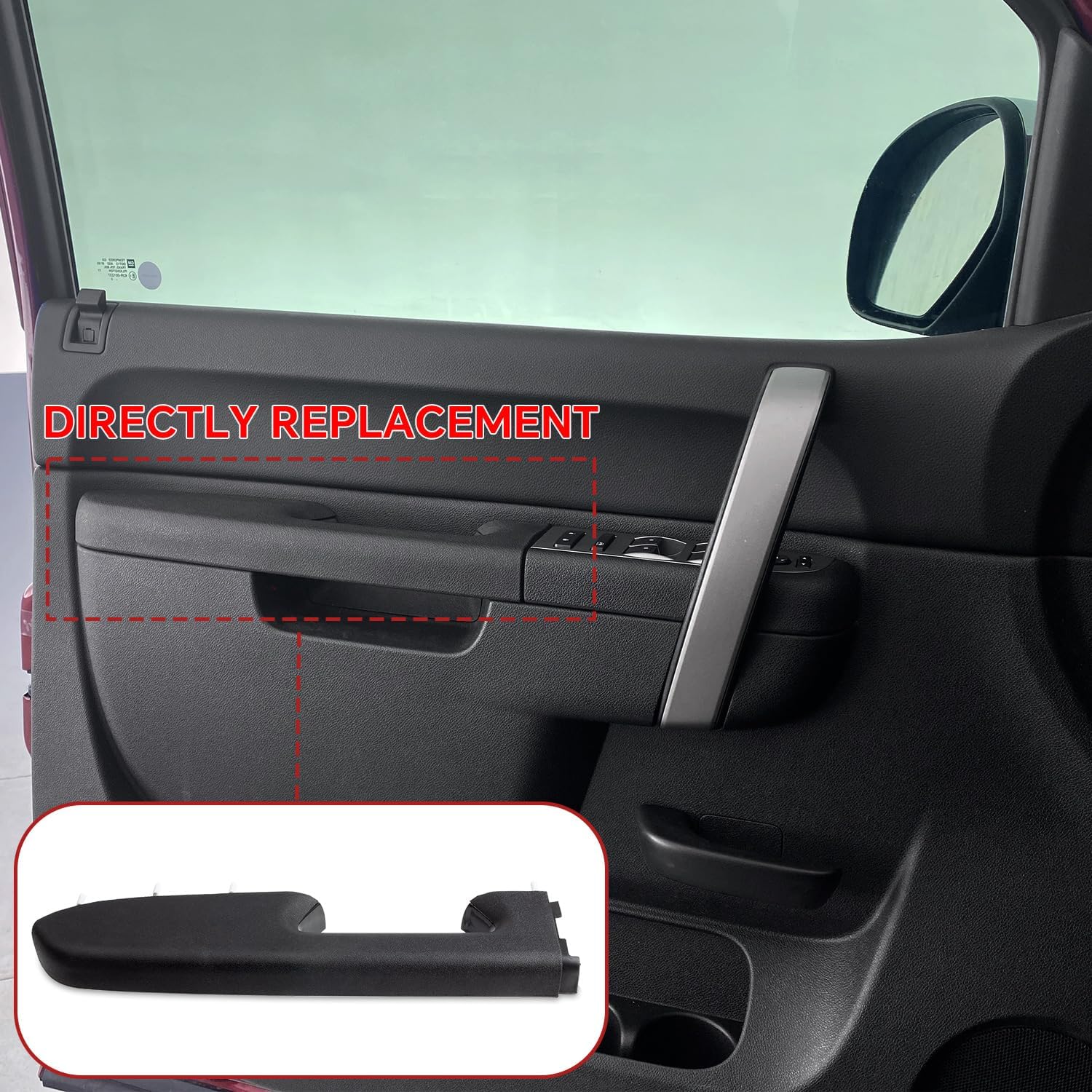 Front Left Driver Side Armrest Repair Kit 22818465 Compatible with 2010-2014 Chevy Silverado GMC Sierra 1500 2500 HD 3500 HD Fit for Door Panel with Release Handle Below the Armrest