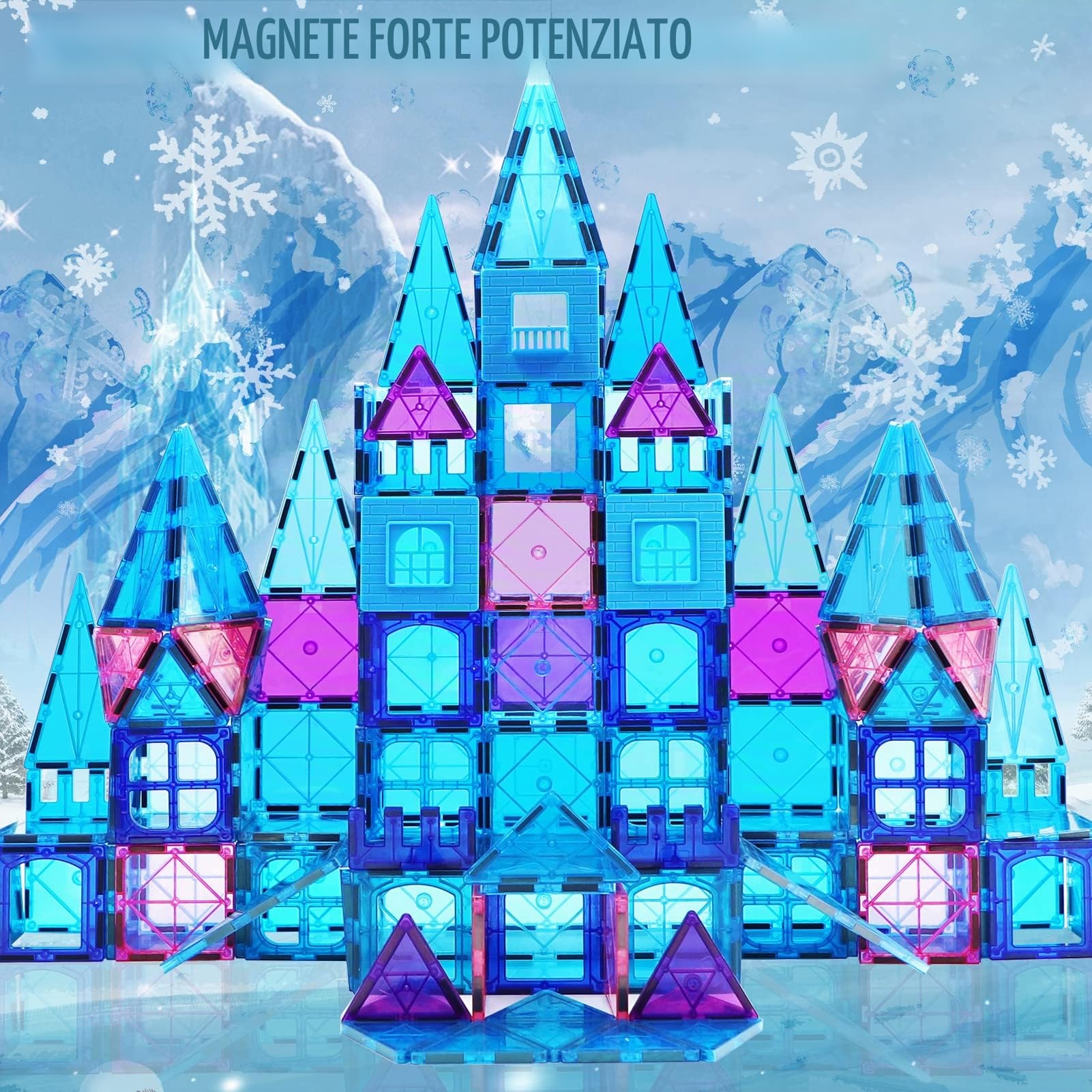 Costruzioni Magnetiche 102 Pezzi Giochi Costruzioni per bambini 2 3 4 anni Educativo Blocchi Magneti Bambini Giocattoli con Ruota Panoramica/2Auto STEM Regalo Bambino 2-4Anni Ragazzi Compleanno Natale