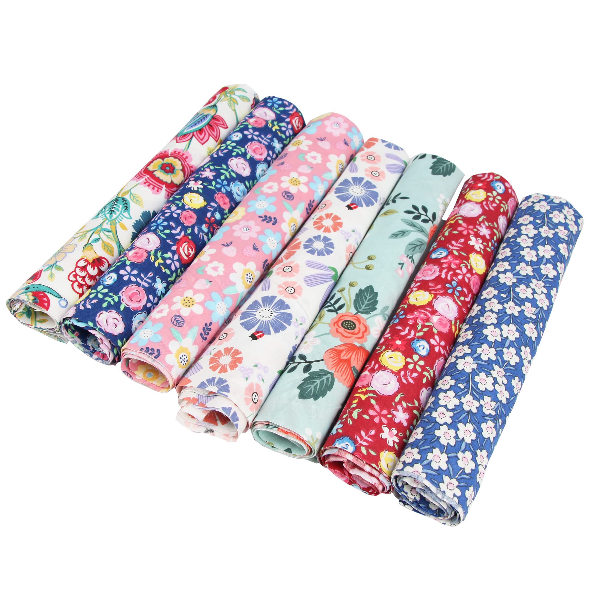 Amazon | SHUUL 花柄 パッチワーク布 7枚セット 生地 綿 カットクロス 