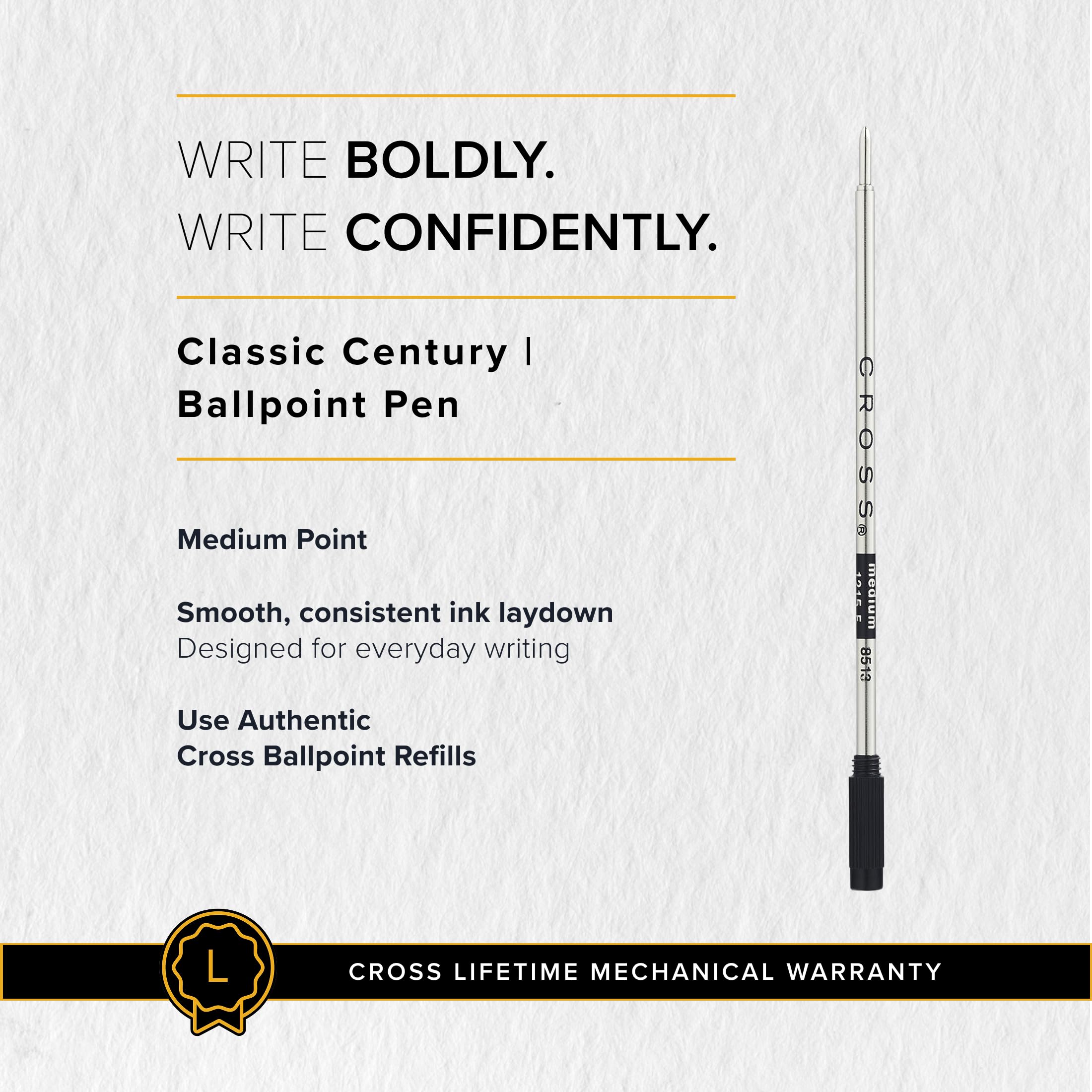 Cross Classic Century - Bolígrafo chapado en oro de 23 quilates con diseño de diamante grabado chapado en oro de 23 quilates