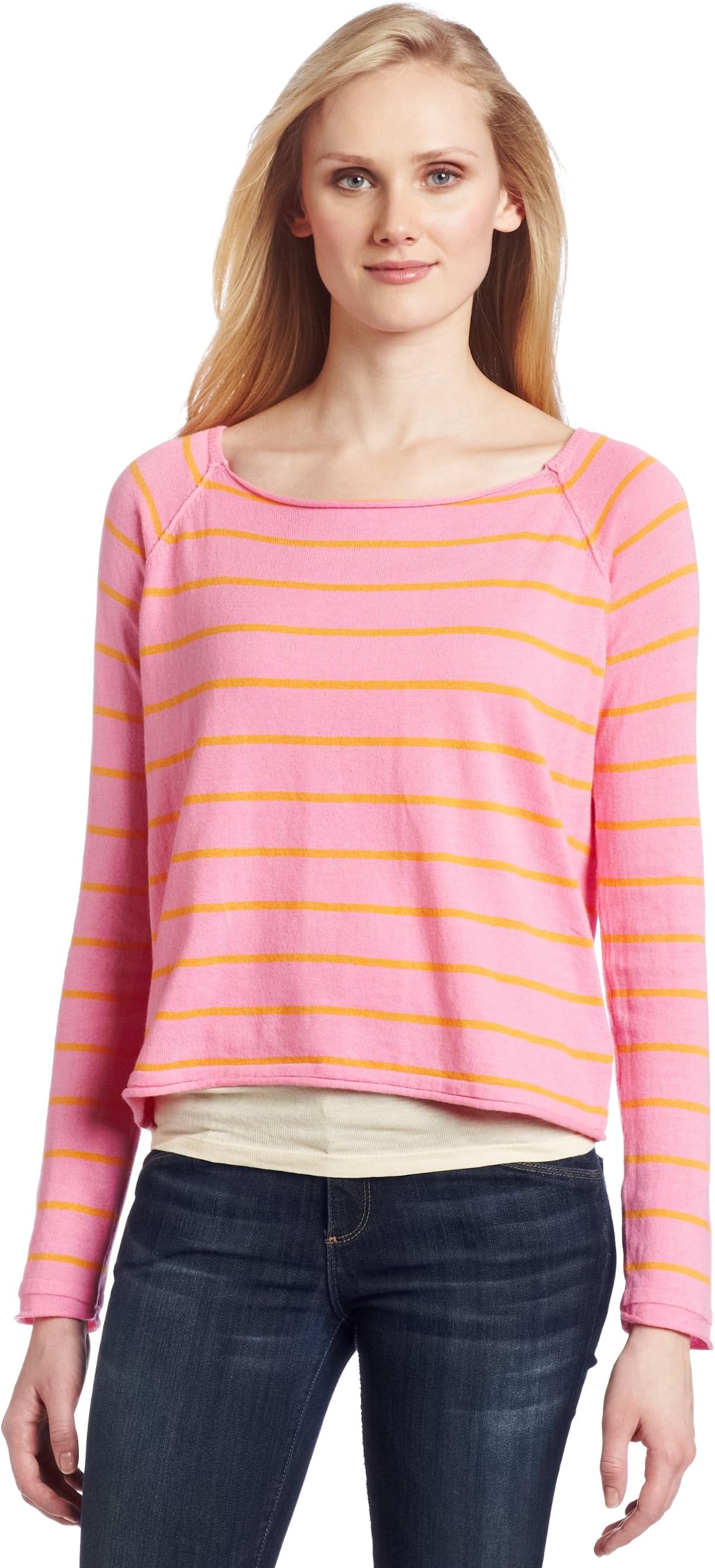 525 AmericaWomen's Long Sleeve Stripe Pullover