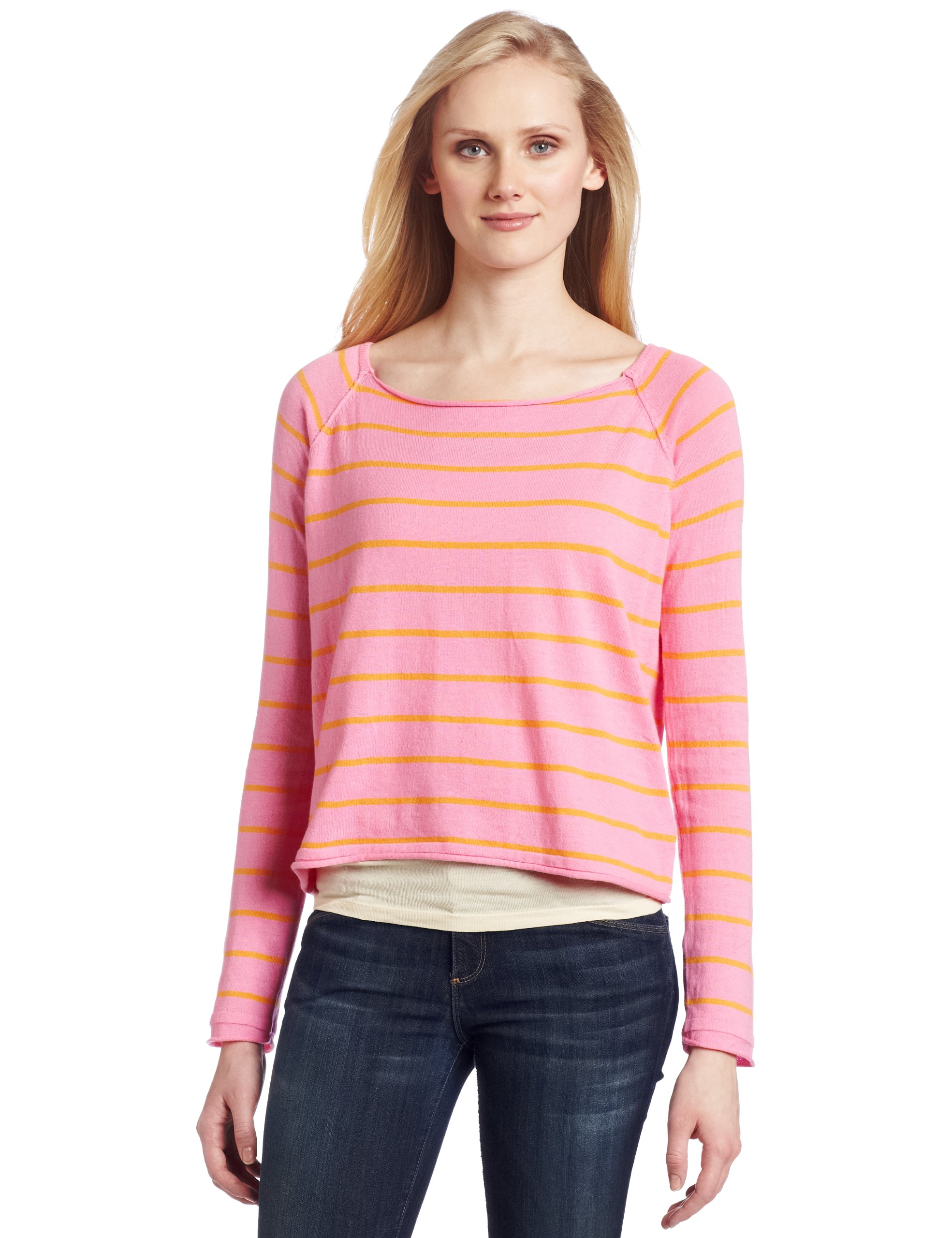 525 AmericaWomen's Long Sleeve Stripe Pullover