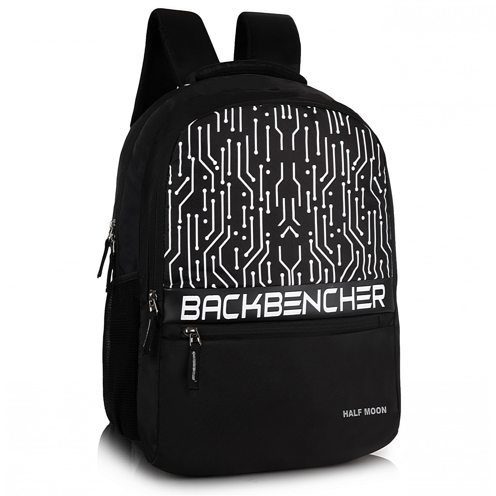 Half Moon Backbencher Unisex School Bag for Boys | 15.6 inch Laptop Bags & Office Bag Pack for Man | College Bagpack Mens & Backpack Bags for Men with Small Pockets Inside