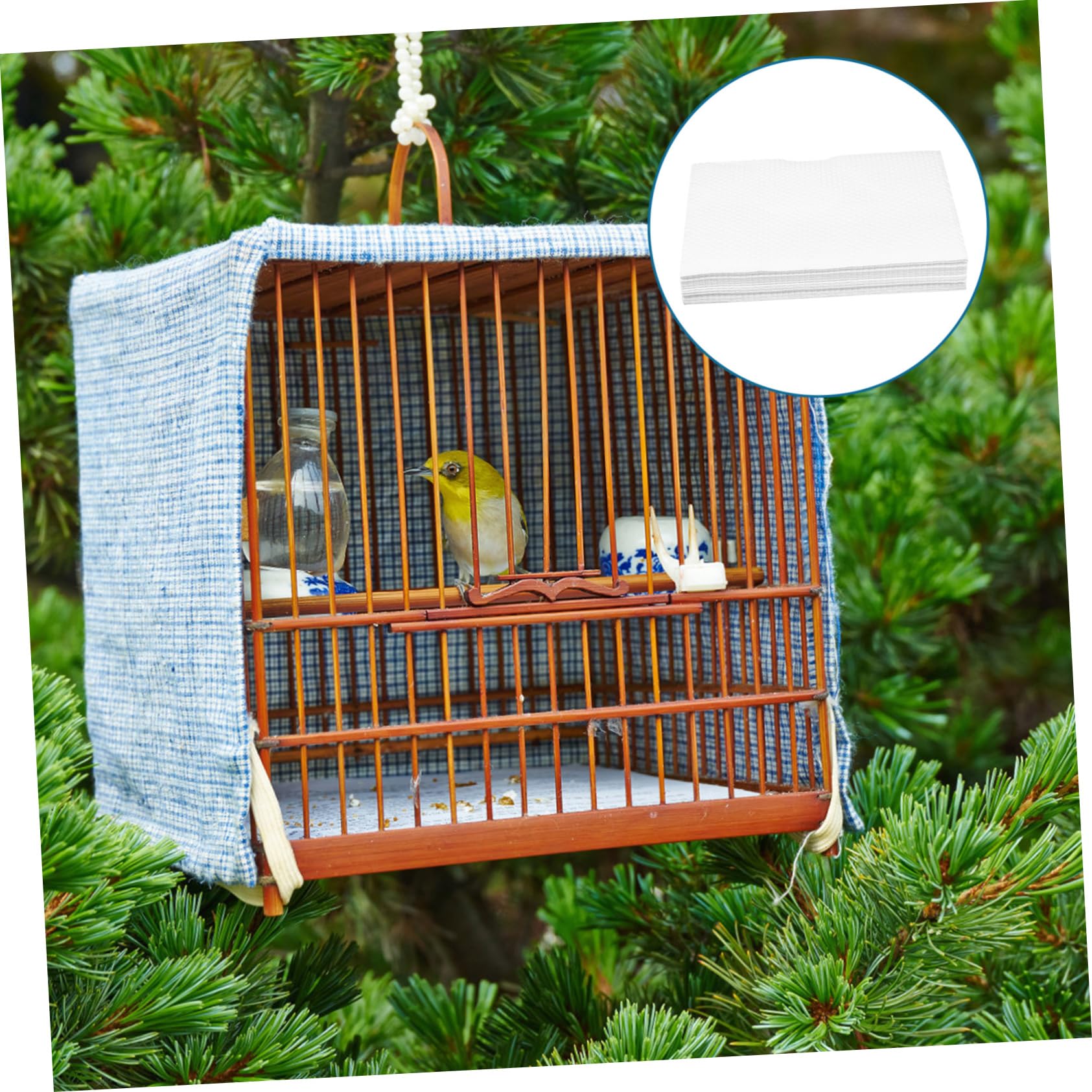 BESPORTBLE Doublure Tapis de Papier Blanc Oiseaux Oiseau Jetable et à Cage en 100 Feuilles Sûr et Pratique pour Cage de Perroquet