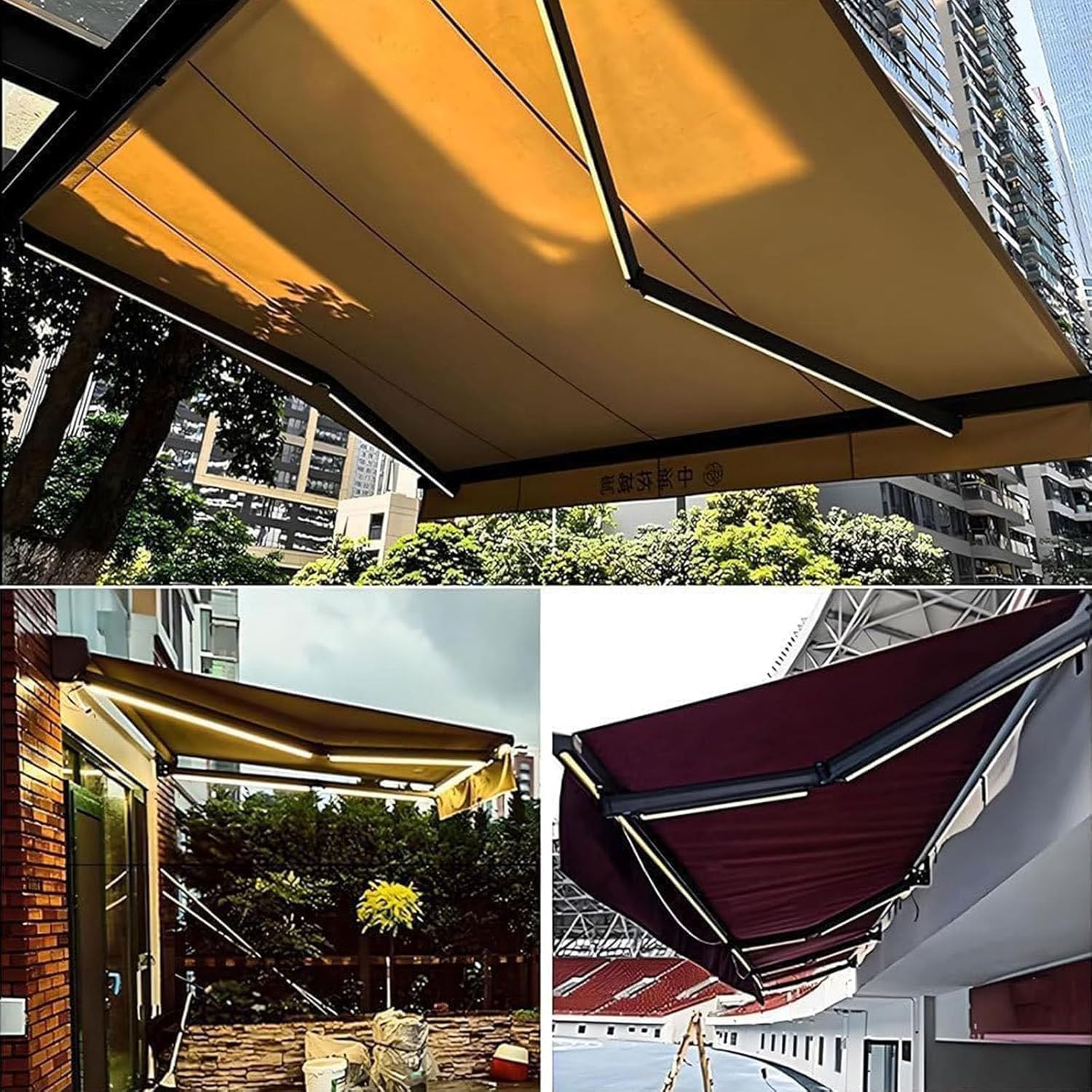 Auvent extérieur, Store banne motorisé rétractable et imperméable avec télécommande, idéal pour Les fenêtres, Les Portes et Les terrasses.
