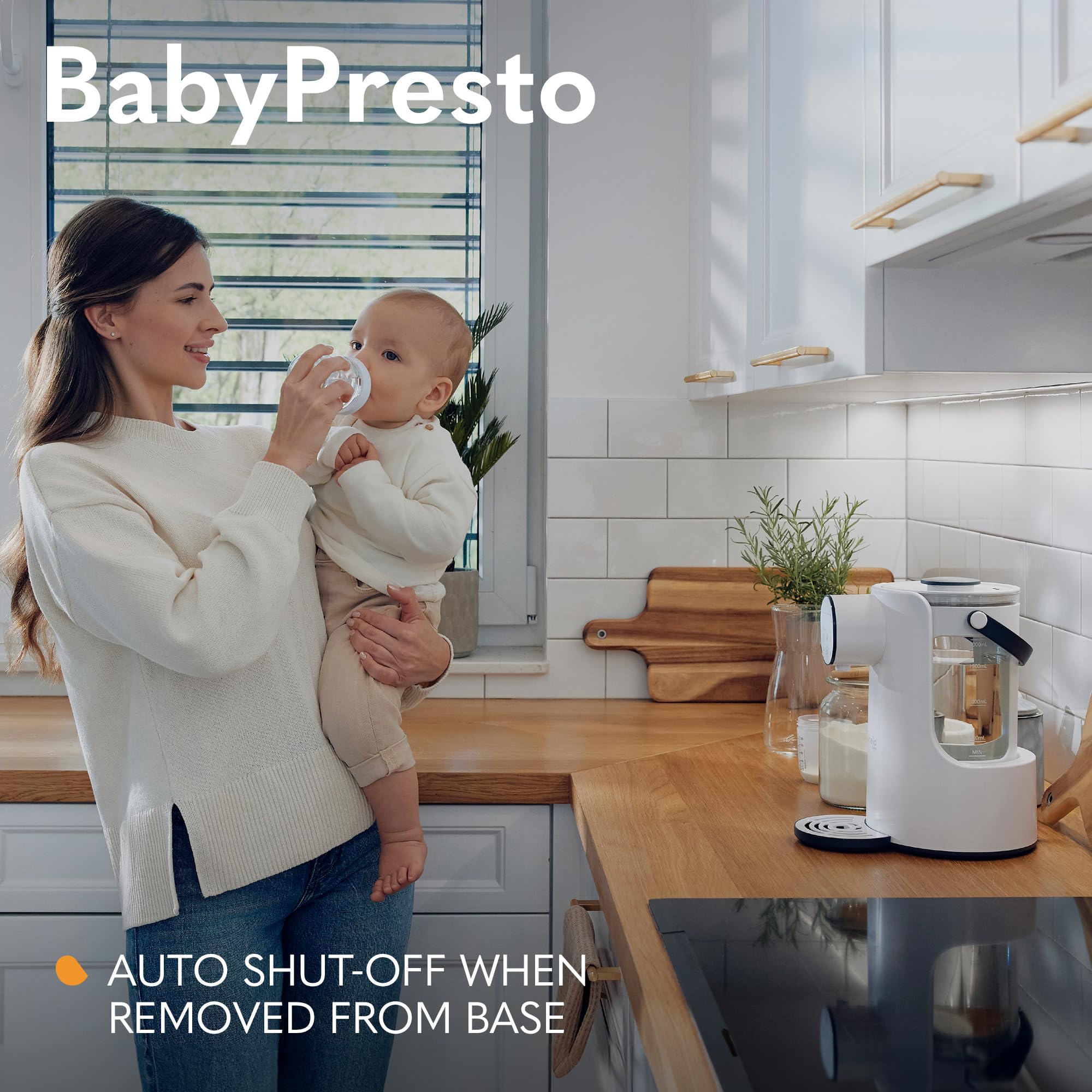 LIONELO BABYPRESTO Scaldal biberon. Bollitore Elettrico per Acqua 2 Litri Potenza 1000 W, Temperatura di Esercizio 35°-100°, Mantiene il Calore 24 ore Dosaggio Acqua 30-300 ml, Declorazione