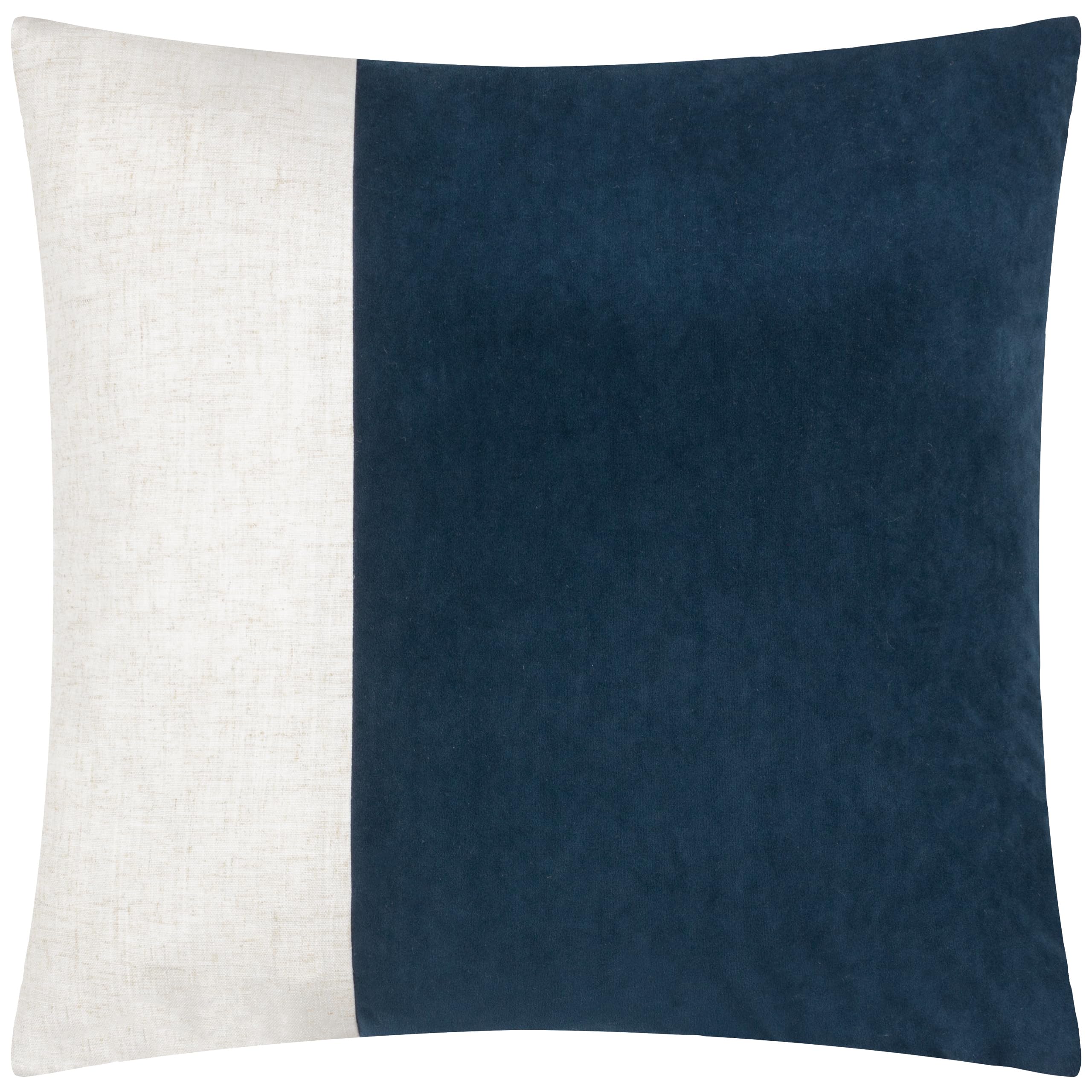 Morden Soft-Washed Velvet Cushion - Indigo - 50cm x 50cm - Yard