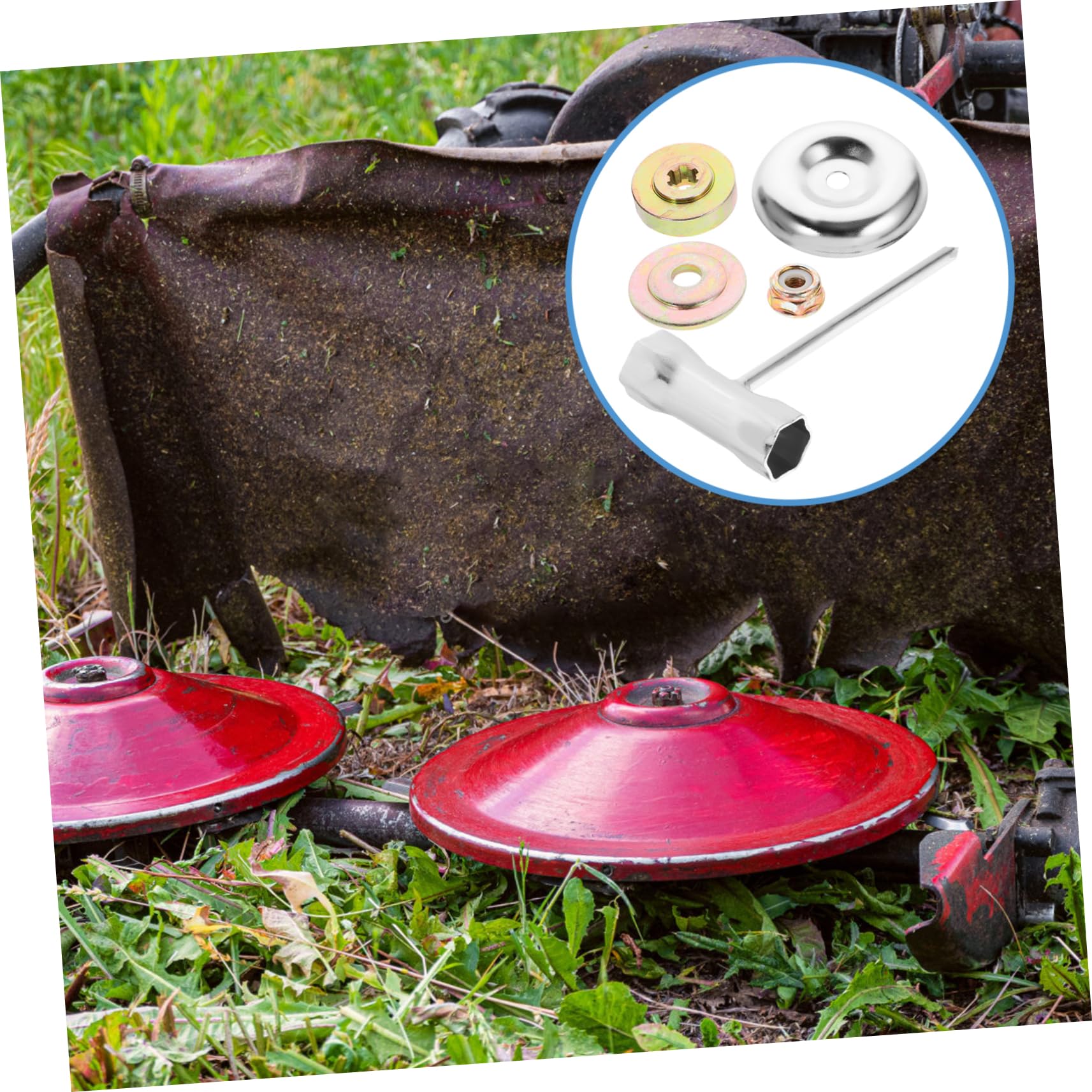 ibasenice 5 Juegos De Accesorios para Cortacésped Herramienta para Quitar Malezas En Exteriores Y Jardín Piezas De Repuesto para Cortacésped Placa De Metal para Césped Disco De Cobre