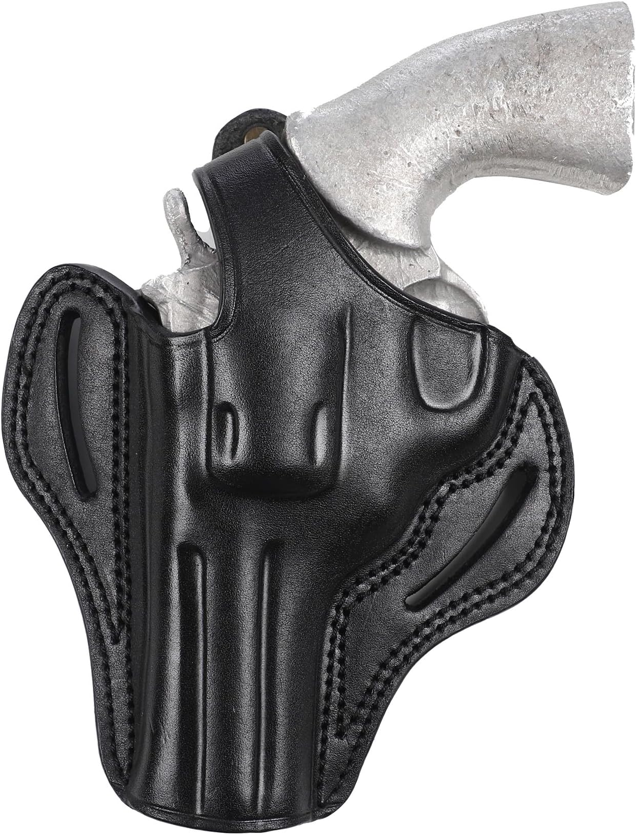 Pusat Holster Premium Leather Thumb Break Belt Holster 4 inch 357 MAG for Revolver Colt Trooper MK III Left Hand