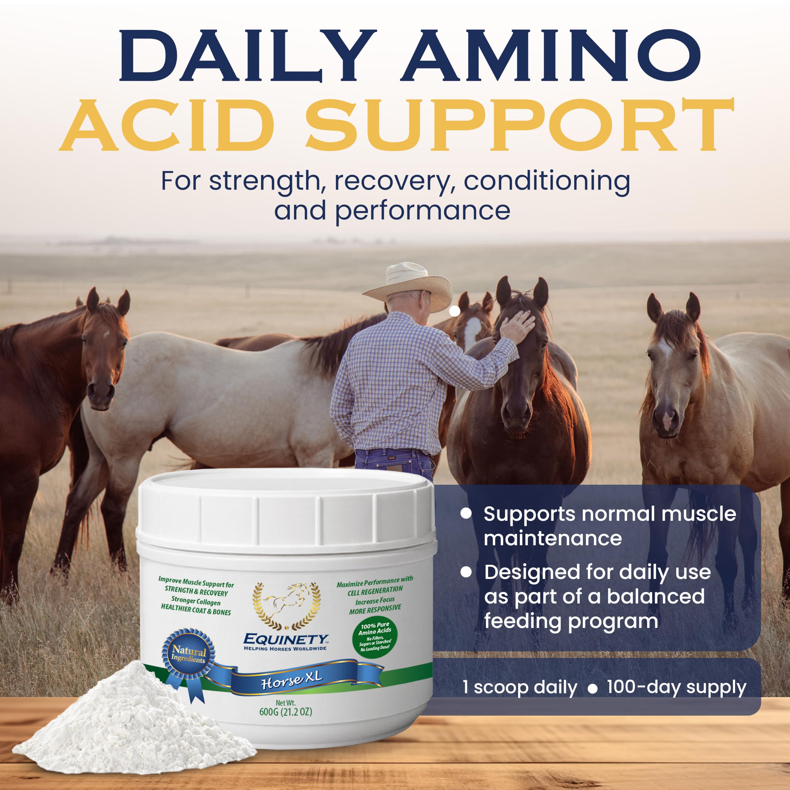 100-Day Supply Equinety Horse XL Powder Horse Supplement with Amino Acids — Amazon image 2