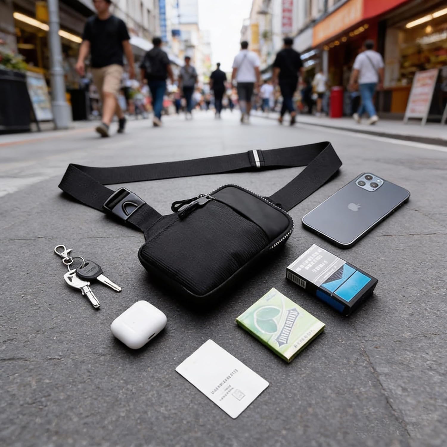 Small Crossbody Bag for Men Women Mini Sling Bag Trendy Casual Waterproof Phone Bag Chest Fanny Pack for Travel Sport Running - Image 3