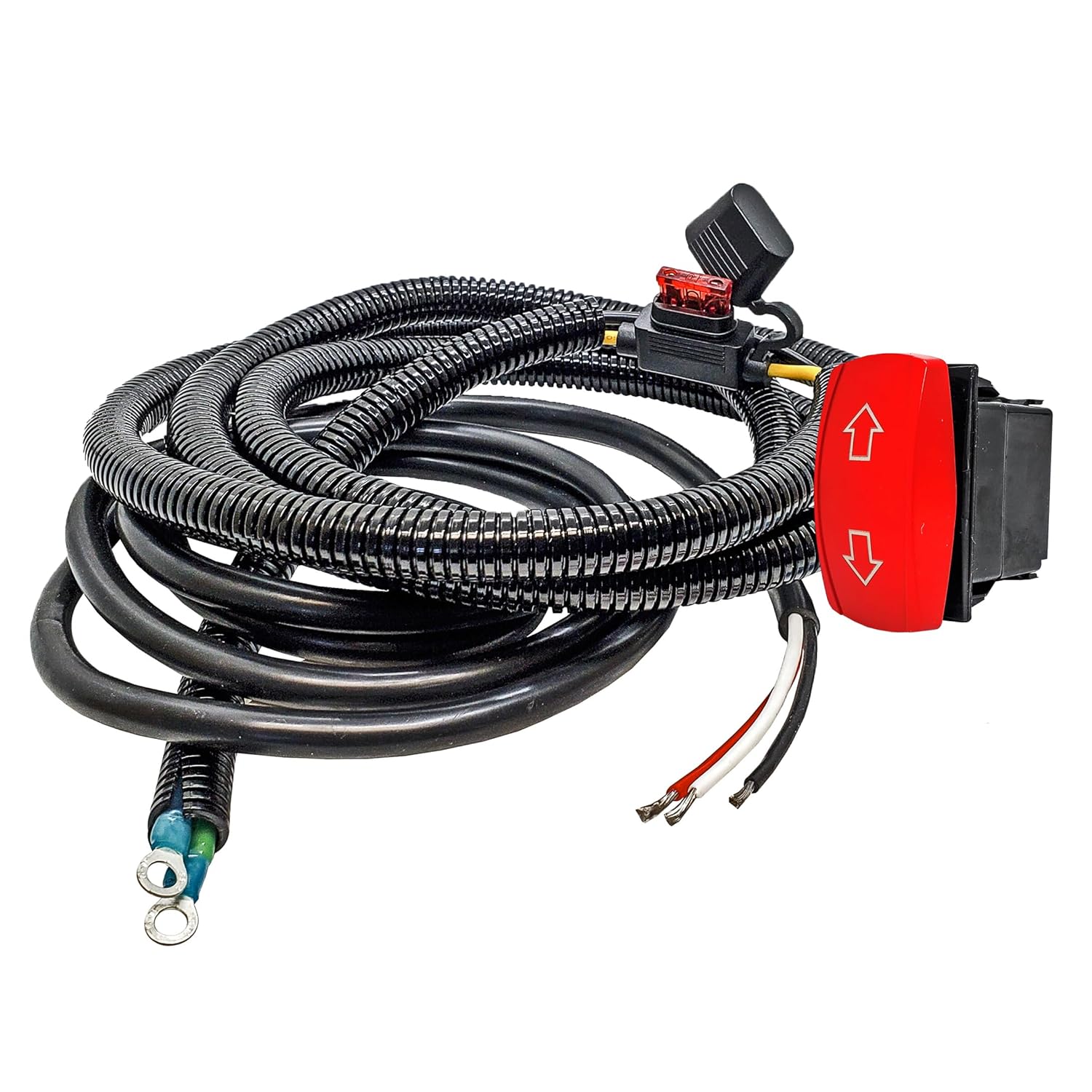 OZ-USA Hydraulic Pump Power Distribution Block Wiring Harness Kit with Arrow Up/Dn Momentary Rocker Switch Compatible with Can-Am Defender Series