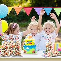 Vista 5 de Blulu 100 Bolsas de Golosinas para Perros, Recuerdos de Fiesta para Cachorros, Bolsas de Celofán con Cono de Pata de Mascota, Dulces Termosellables
