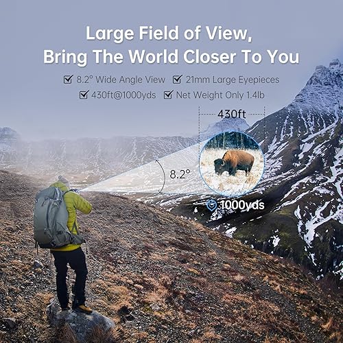 Miniatura 3 de Binoculares HD de 8 x 42 para adultos con adaptador de teléfono mejorado, trípode, binoculares impermeables de enfoque interno Vethwal con prismas