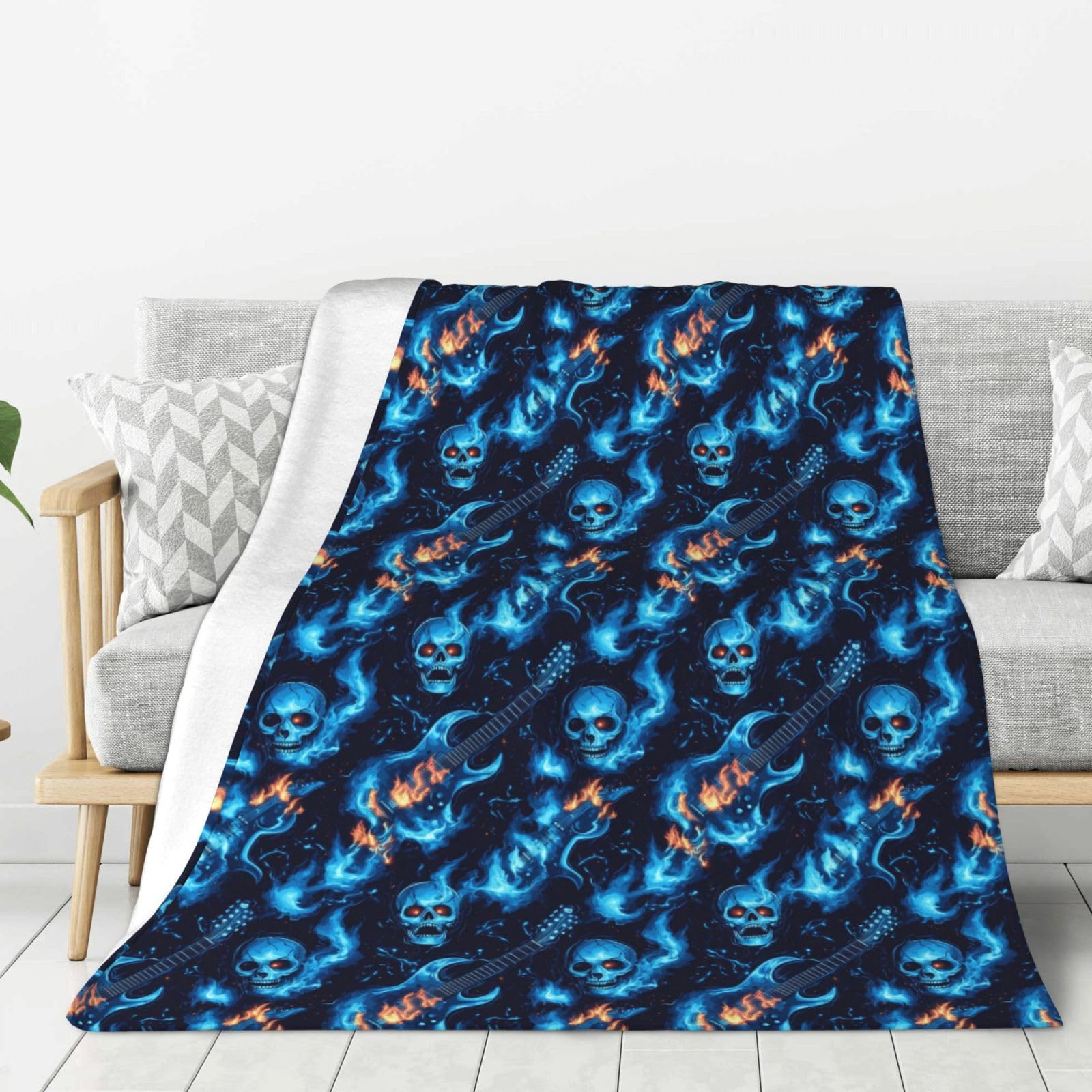 Couverture légère flamme bleue pour vos soirées cocooning