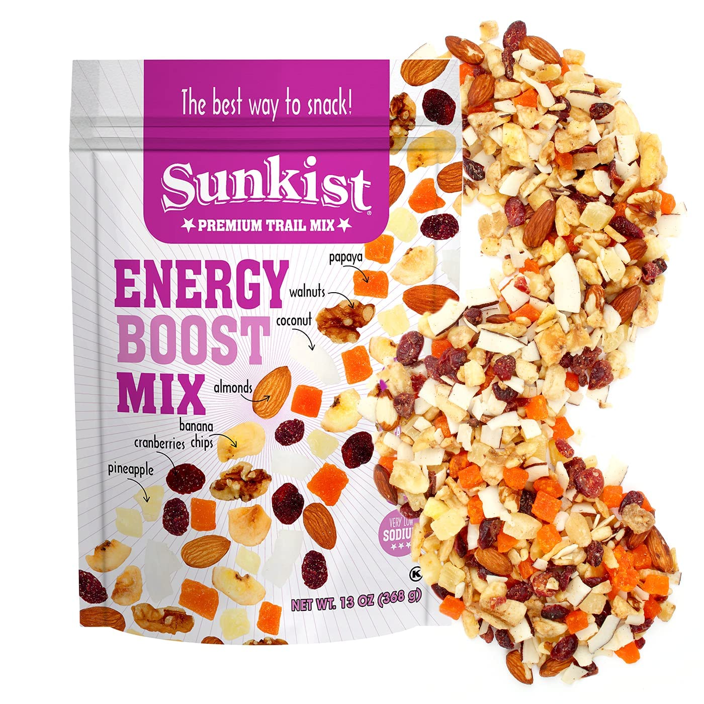 Sunkist® Energy Boost Trail Mix Fruit and Nut Mix, Low