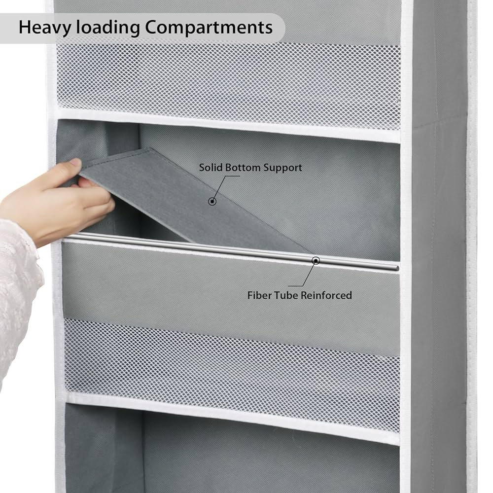 Beige Over The Door Organizer: 6-pocket Fabric Wall Hanging (35x65 Cm