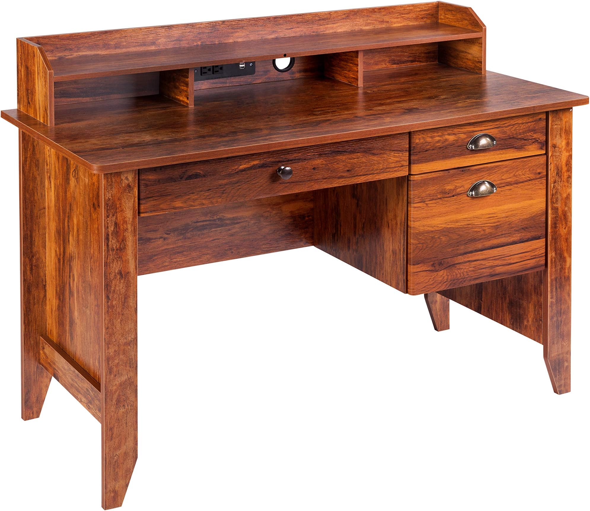 OneSpace Eleanor Executive Desk, Golden Cherry