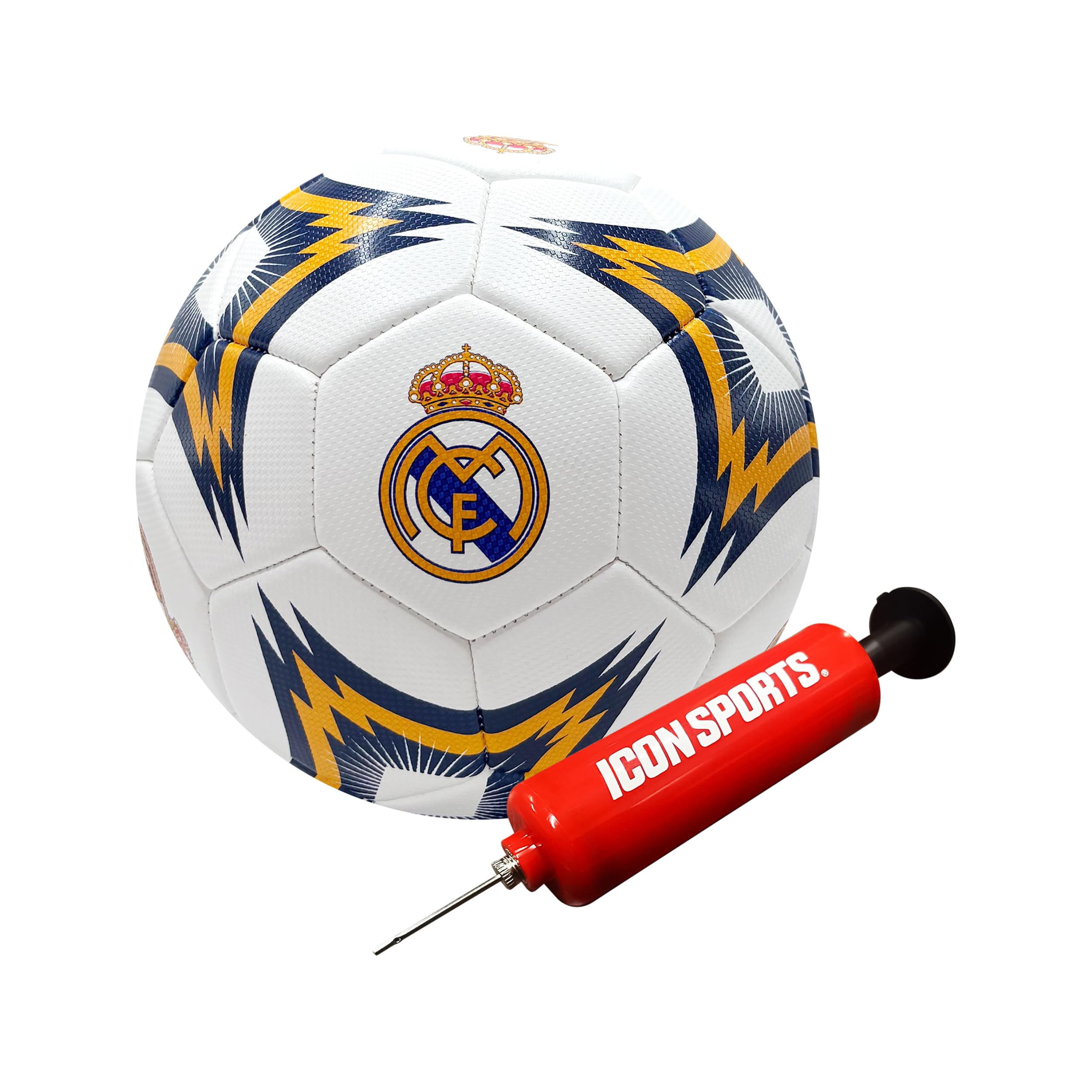 Icon Sports Official Real Madrid CF Soccer Ball - RM154BLT White Size 3