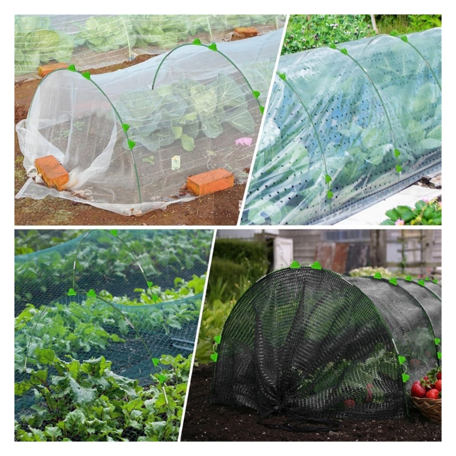 Archi per Serra Orto Serra a Tunnel for la Coltivazione di Fiori a Cerchio, Telaio in Fibra di Vetro for reti da Giardino, aiuola rialzata, Ombra for Piante(50PCS)