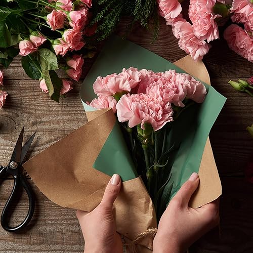 Miniatura 5 de PATIKIL Papel de regalo de flores de 23.2 x 23.2 pulgadas, 10 hojas no tejidas impermeables para ramo de flores de estilo coreano para manualidades,