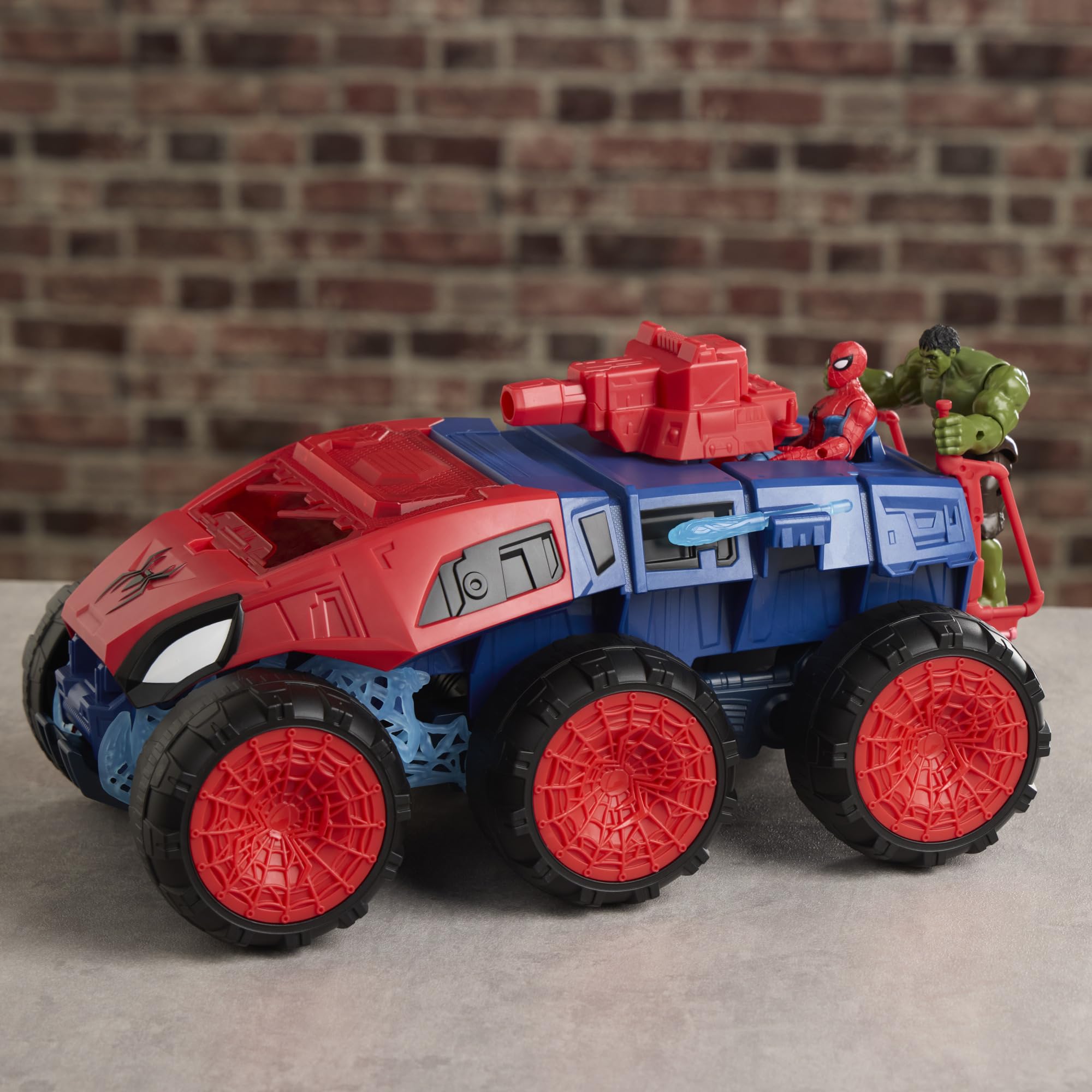 Marvel Spider-Man: Brand New Day 2-in-1 Super Mampf-Fahrzeug, Fahrzeug für Action-Figuren (11,4 cm), Superhelden-Spielzeuge und Figuren, ab 4 Jahren
