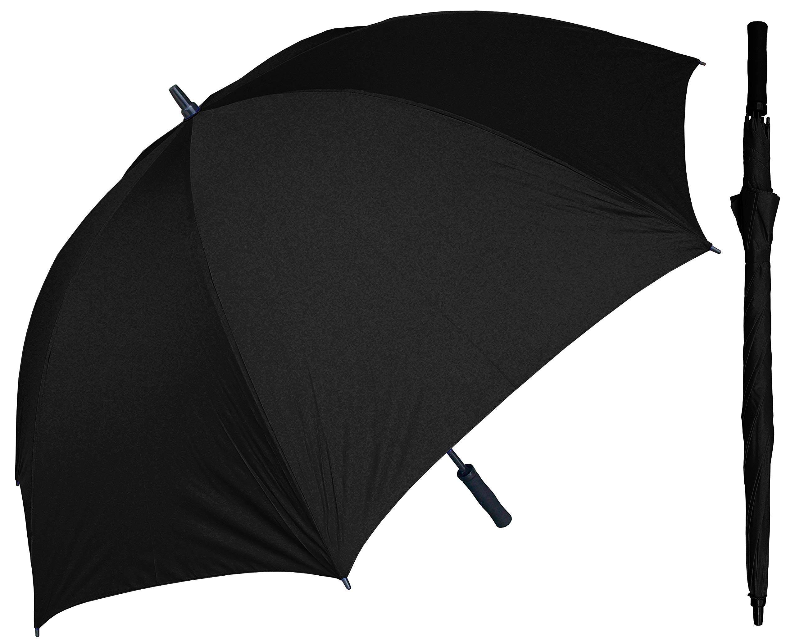 Amazon Com Rainstoppers 68 Inch Oversize Windproof Golf Umbrella Solid Black Sports Outdoors