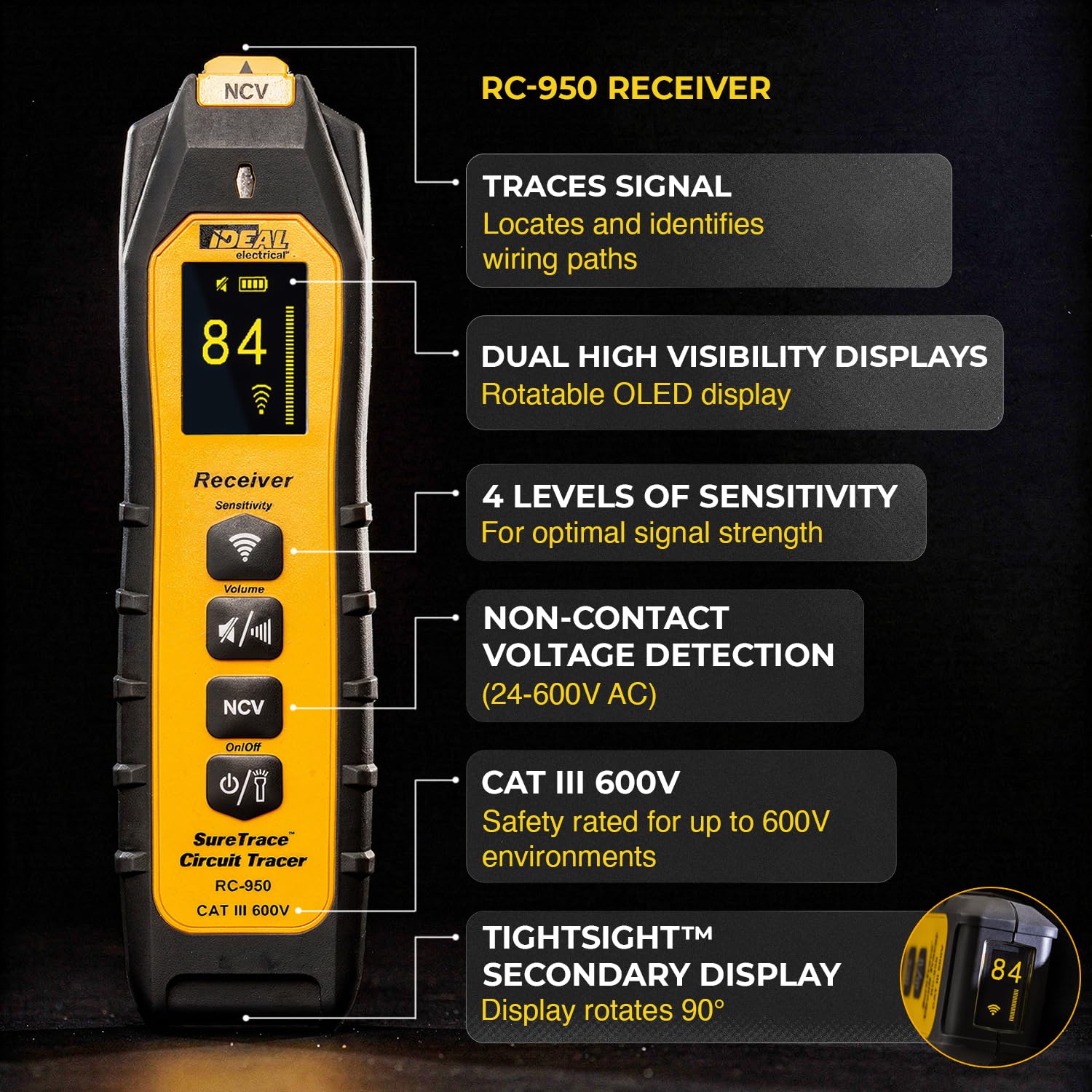 Ideal Electrical SureTrace Pro Circuit Tracer (61-950), 0-600 Volts — Amazon image 3