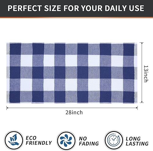 Miniatura 6 de Mordimy Toallas de cocina 100% algodón con tejido de gofre, 13 x 28 pulgadas, paños de cocina súper suaves y absorbentes para secar platos, paquete