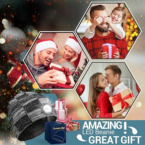 Miniatura 2 de PASTACO Christmas Stocking Stuffers Birthday Gifts for Men Women LED Beanie Hat