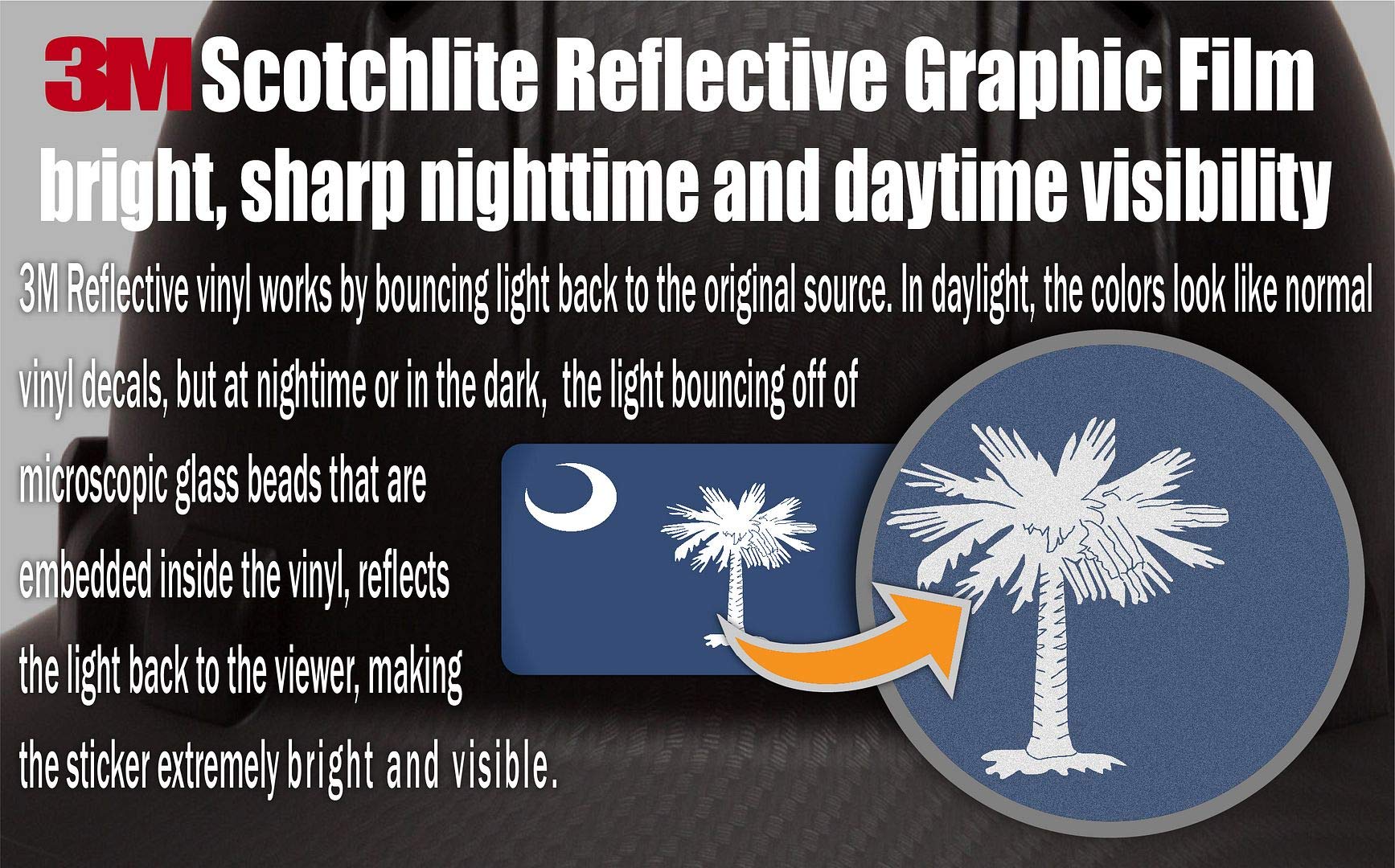 (x10) 3M Reflective South Carolina and US Flag Stickers | Versatile Safety Decals | Hard hats, laptops, bikes, toolboxes