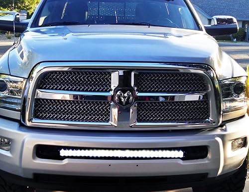 Miniatura 4 de iJDMTOY Barra de luz LED de 30 pulgadas para montaje en rejilla inferior compatible con Dodge RAM 2500 3500 2003-2018, incluye barra de luz LED de