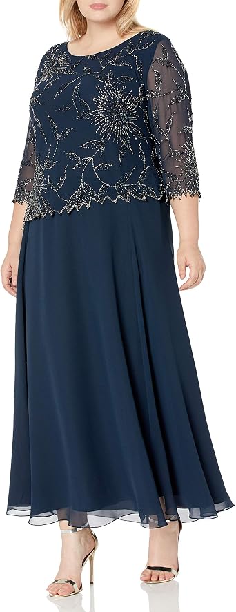 J Kara Women's Plus Size Long Scoop 