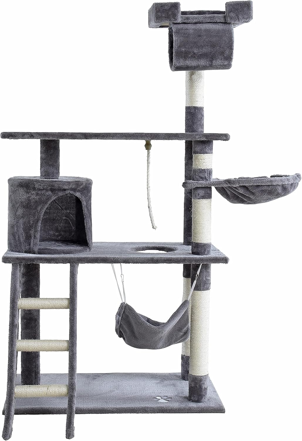 ESTEXO Katzenkratzbaum, Katzenbaum, Spielbaum XXL, Kletterbaum für Katzen, Kratzmöbel, Spielmöbel, Hellgrau