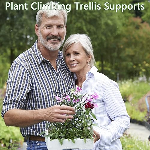 Miniatura 6 de Enrejado para plantas trepadoras al aire libre en interiores, mini enrejado de jardín, soporte de metal para plantas en maceta, enrejado apilable