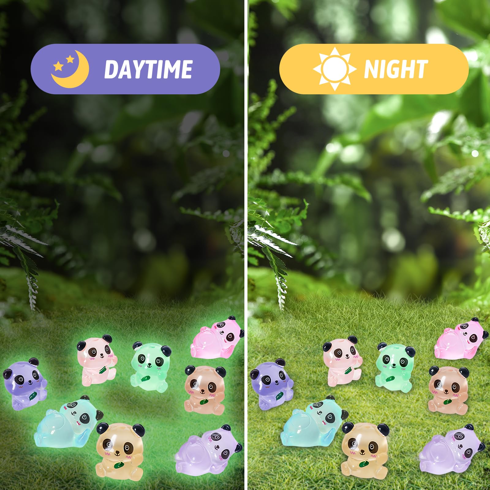 Noaya 35pcs Luminous Mini Resin Pandas - Image 4