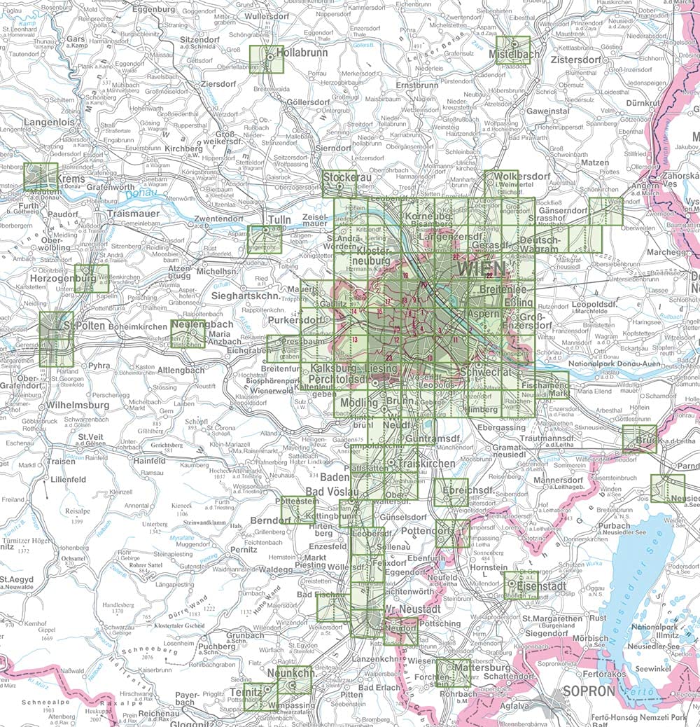 Wien Großraum Städteatlas 2020/21, Stadtplan 1:20.000 (freytag & berndt Stadtpläne)