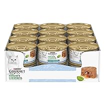 GOURMET NATURE’S CREATIONS Cuore di Salsa Cibo Umido per Gatti Adulti Mousse con Pesce dell’Oceano guarnita con Spinaci 12 lattine da 85g