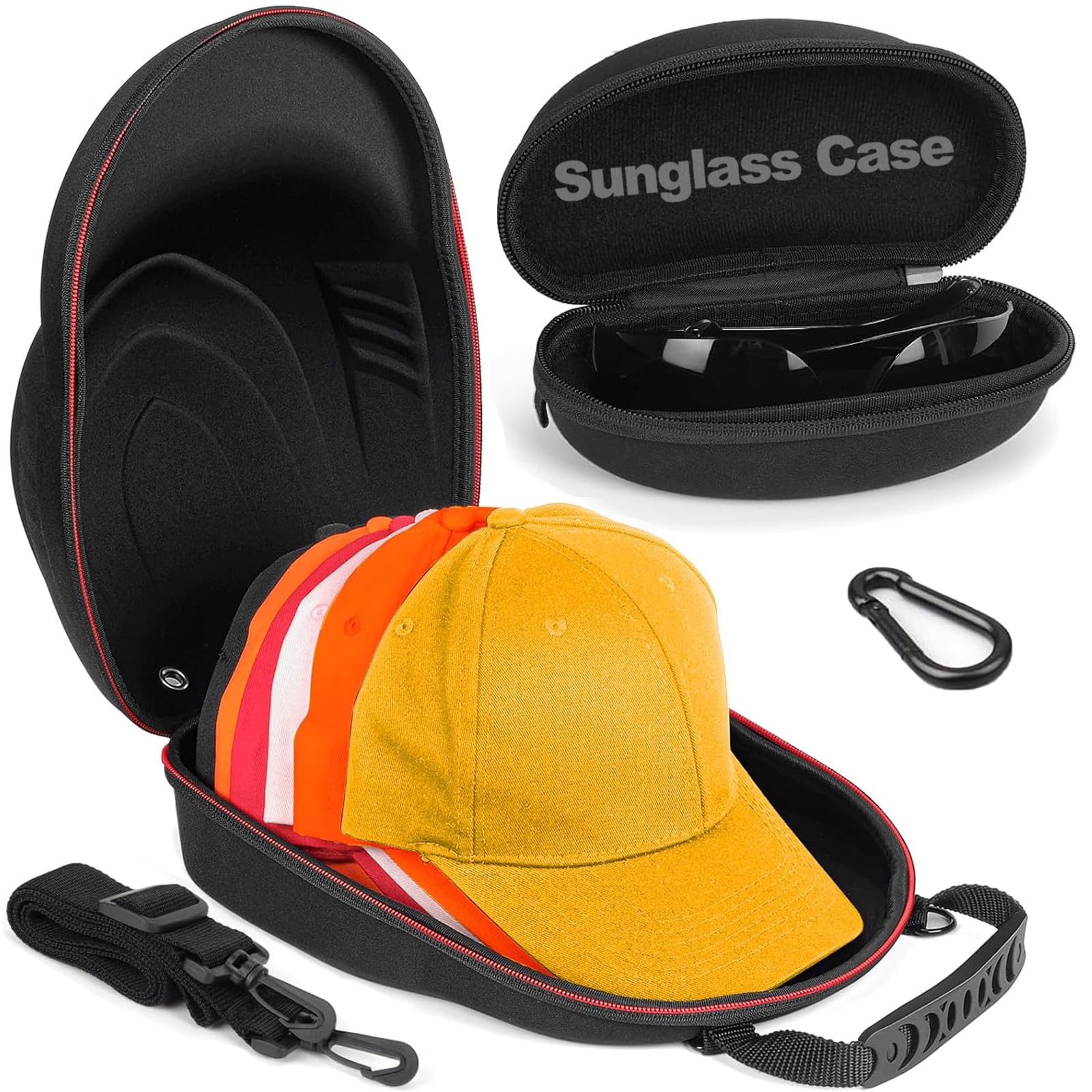 Amazon.com: Hat Travel Case+Sunglass Case, Hard Hat Case for Baseball ...