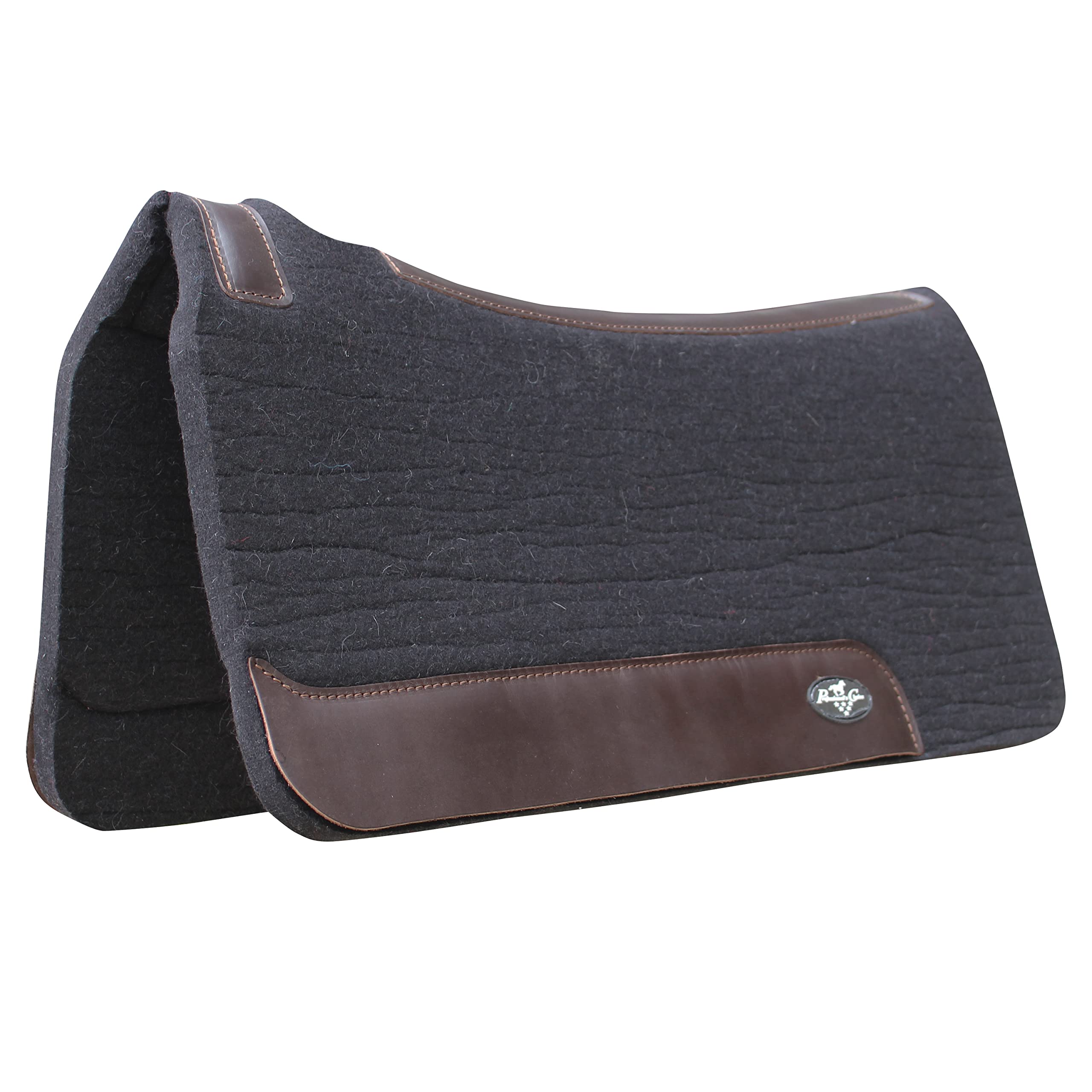 Professional's Choice 100% Steam-Pressed Saddle Pad | Wither Relief and Helps to Protect Against Pressure Points | 31" x 32" | 1" Felt | Black