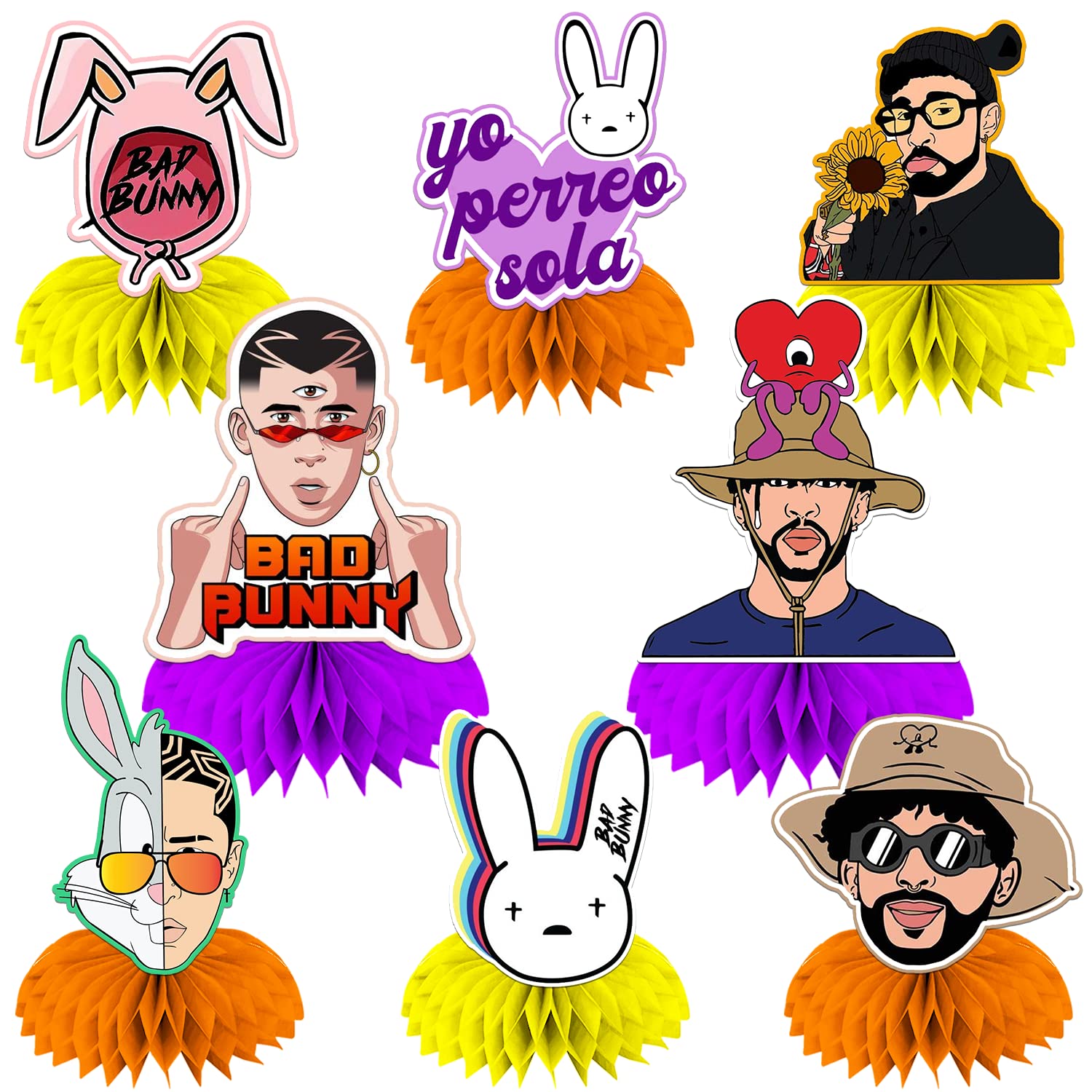 Buy Bad Bunny Party Decorations, 8pcs Bad Bunny Birthday Decorations