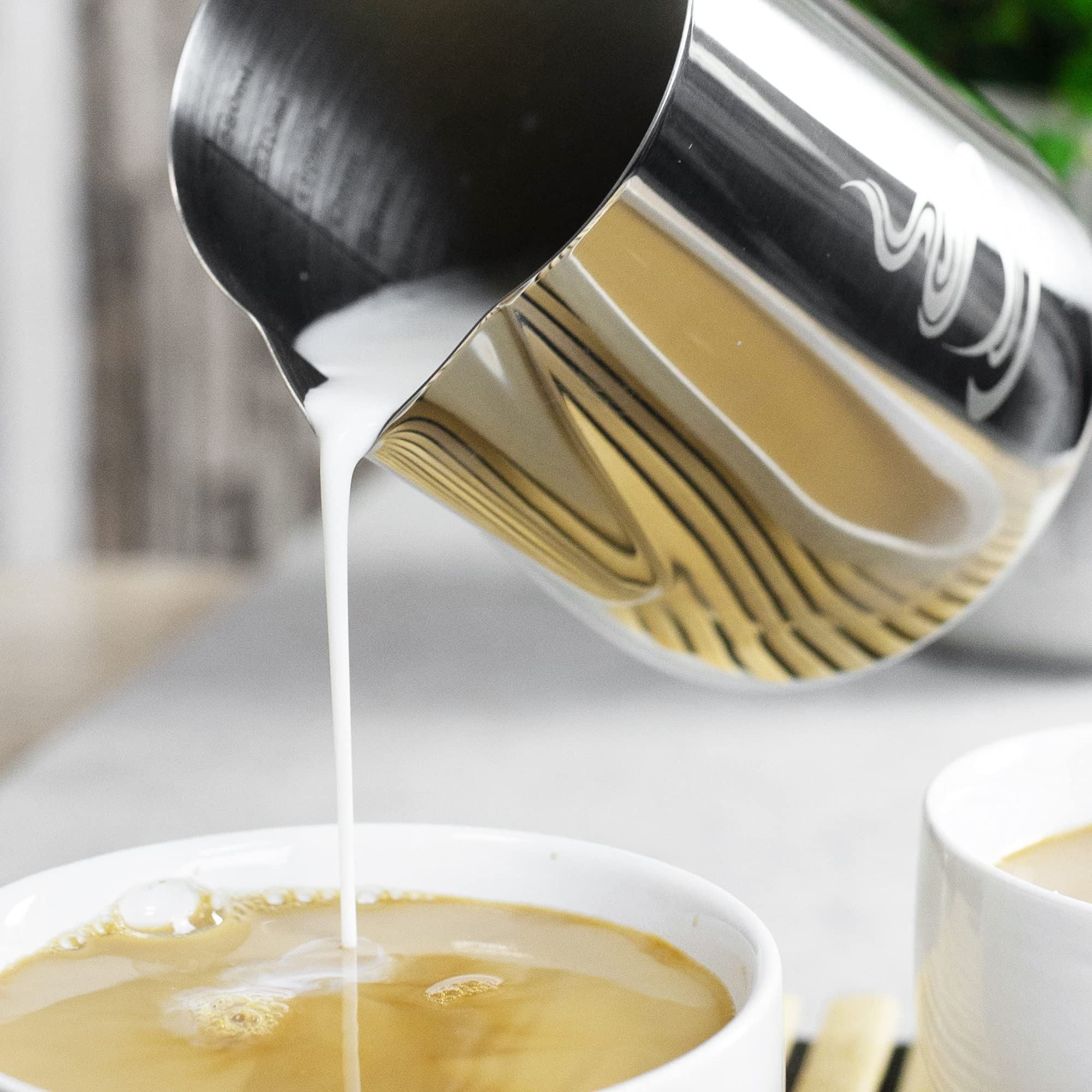 L Latte arte Latte brocca griglia incisa in acciaio inox caffè e tè accessorio B