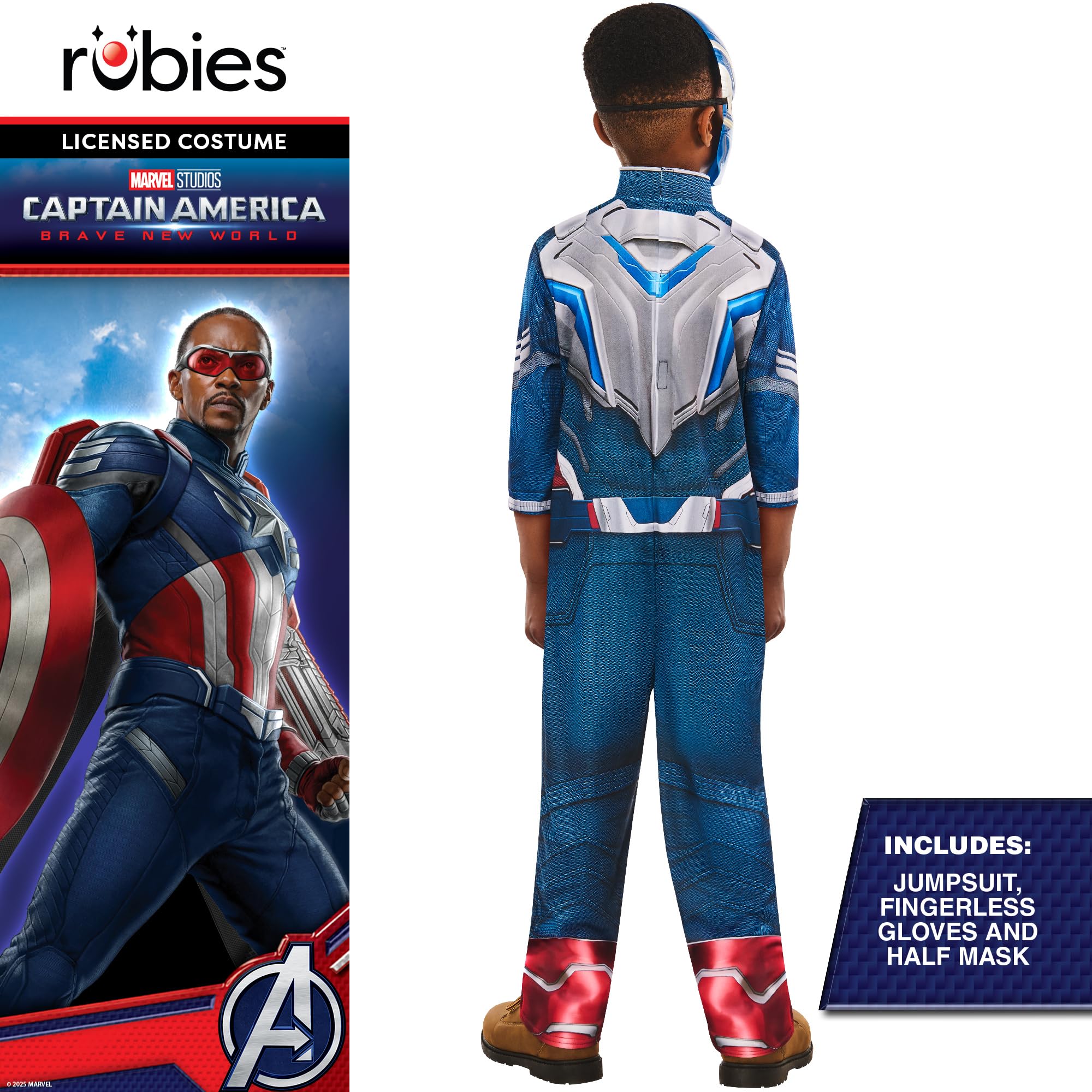 Rubies Official Brave World Captain America Child Costume, Kids Fancy Dress, Size 5-6 Years Halloween, Standard - Image 2