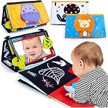 Baby Toys 0 6 Months Tummy Time Toy Black and White High Contrast Newborn Toys Baby Mirror with Cloth Book Teether Montessori Sensory Crinkle Toy for Infant 0 3 6 12 Month Baby Toys 0 6 Months Tummy Time Toy Black and White High Contrast Newborn Toys Baby Mirror with Cloth Book Teether Montessori Sensory Crinkle Toy for Infant 0 3 6 12 Month