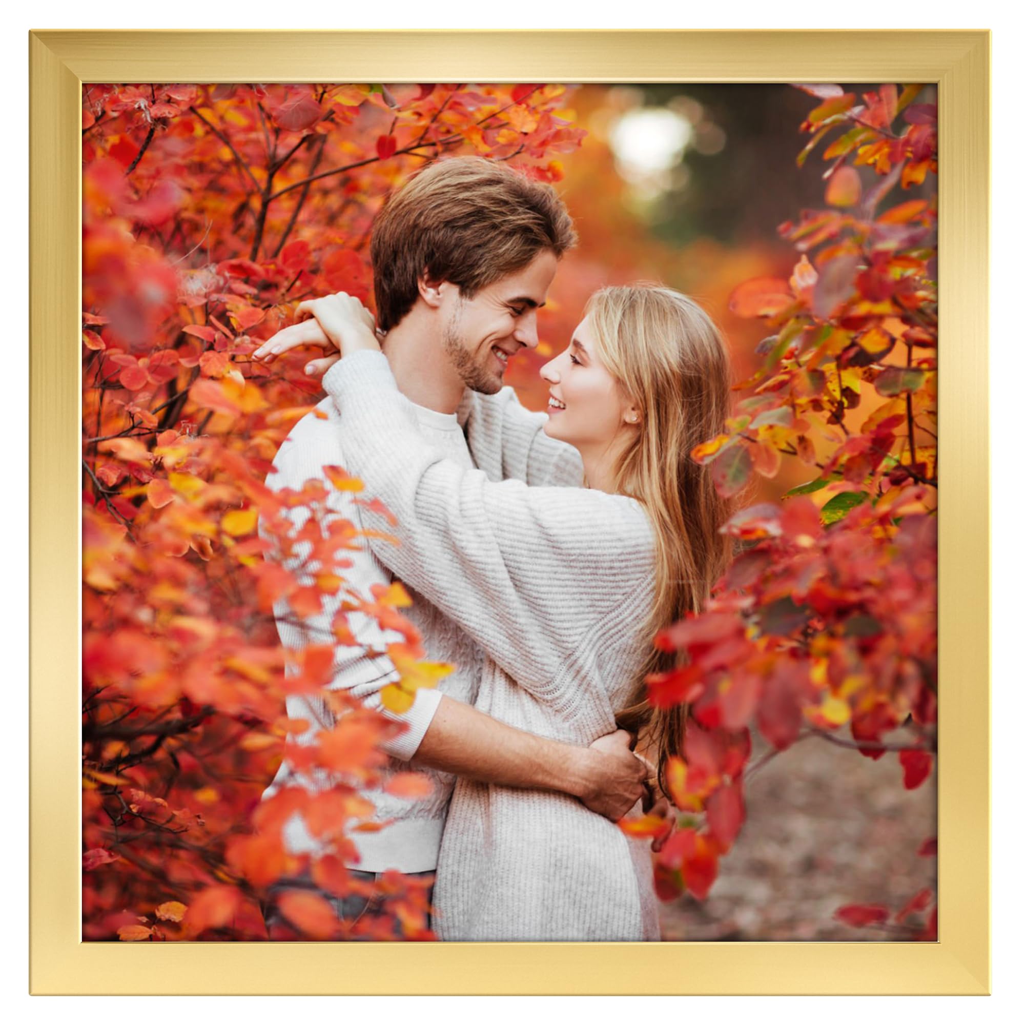 Ditwis 8x8 Photo Frame Gold, Square Picture Frame 20x20 cm for Living Room, Bedroom and Office, Wall or Desktop Display, Vertical or Horizontal
