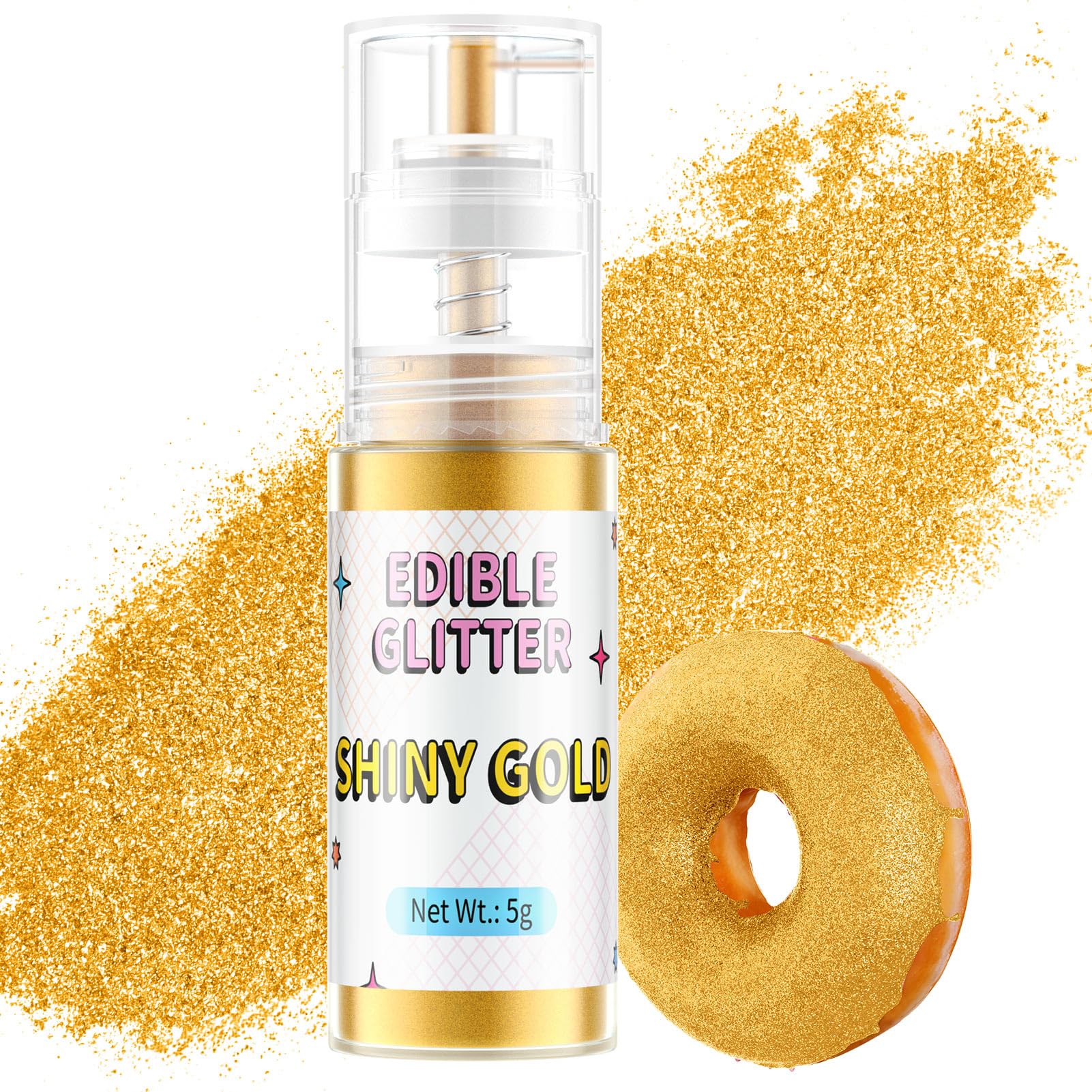 Waysroma Purpurina Comestible Spray Oro 5g Polvos Decoración Tartas