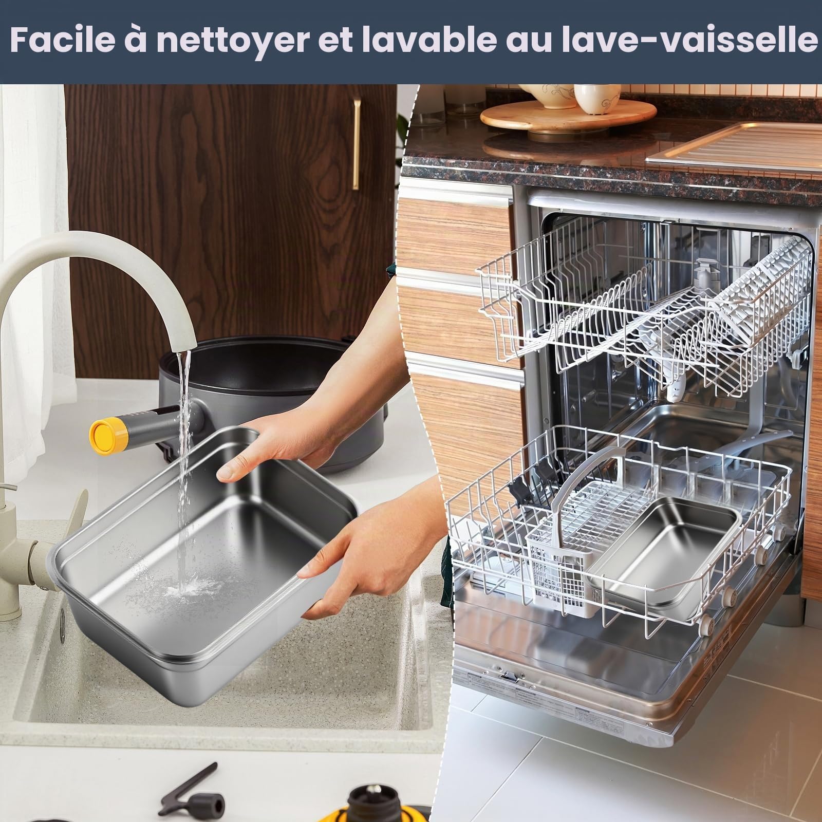 Kouamor Boîte à déjeuner électrique 1 l, chauffante, avec batterie, isolée et auto-chauffante, écran LED, acier inoxydable 304, avec récipients de rangement (A)