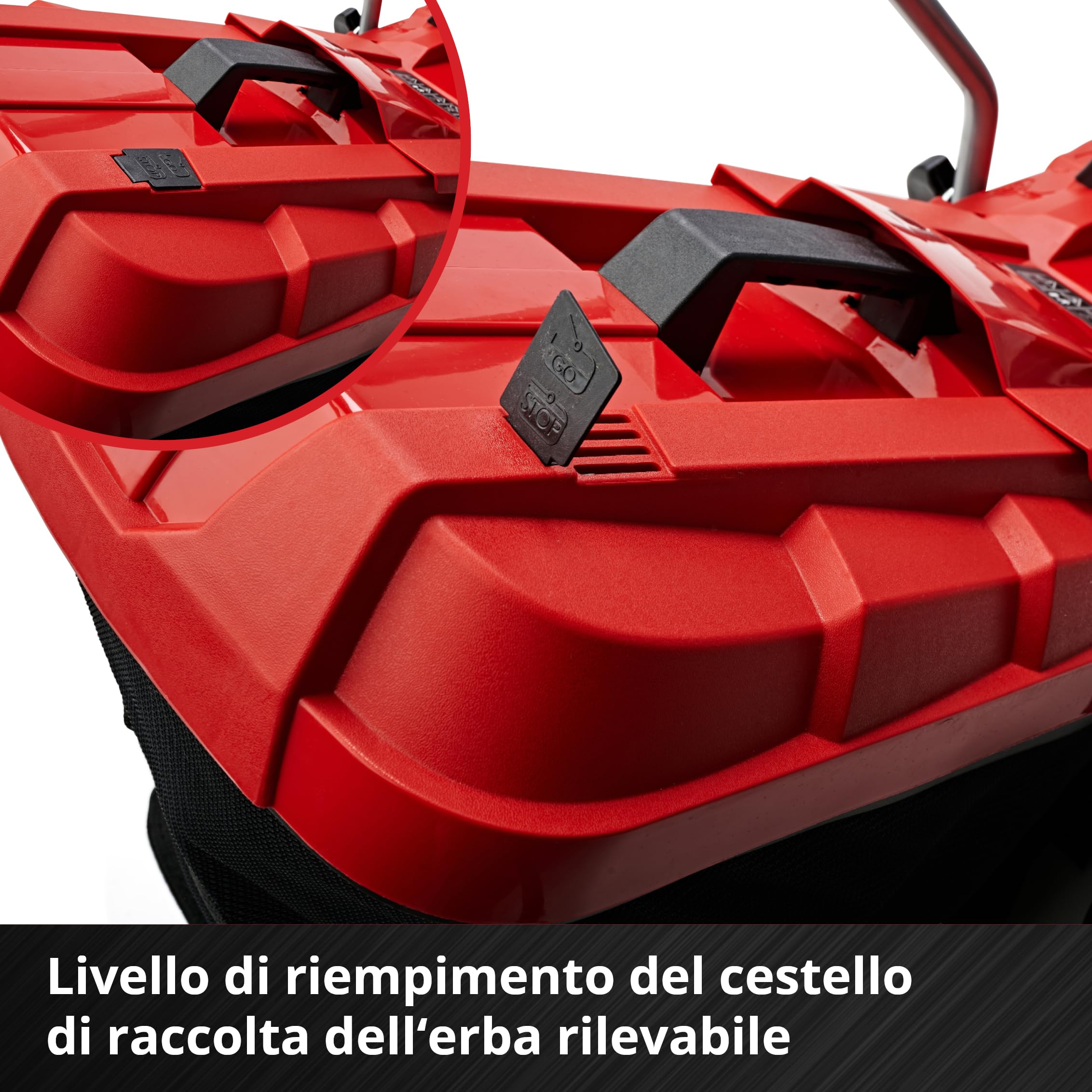 Einhell GE-CM 18/33 Li - Kit (1x4,0Ah) Tagliaerba a batteria Power X-Change (18 V, 4,0 Ah, taglio 33 cm, raccolta 30 L, ruote ant. 150 mm, post. 180 mm, incl. batteria da 4 Ah e caricabatteria)